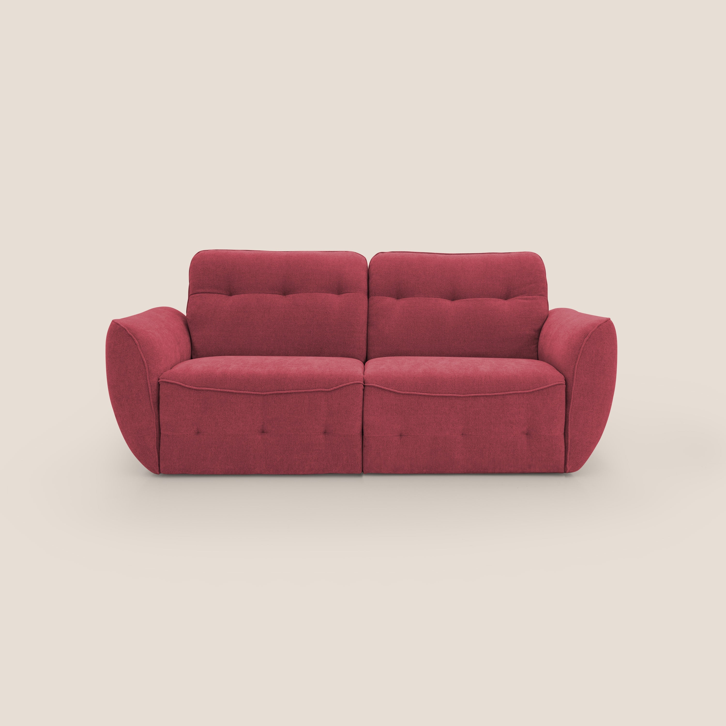Cerbero divano 2 e 3 posti in morbido bouclé impermeabile T07 rosso - divani.store
