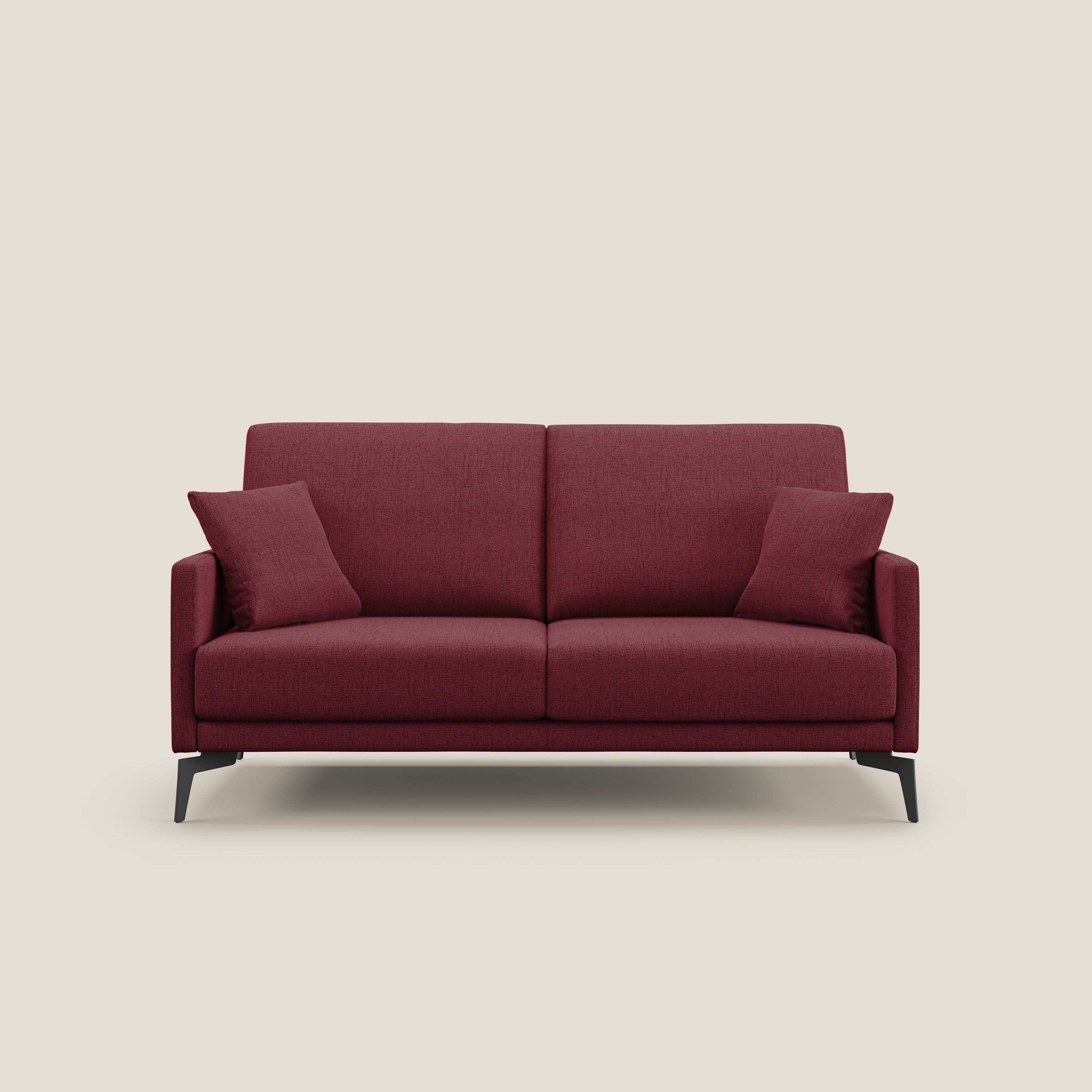 Saturno divano moderno in tessuto morbido impermeabile T03 rosso - divani.store