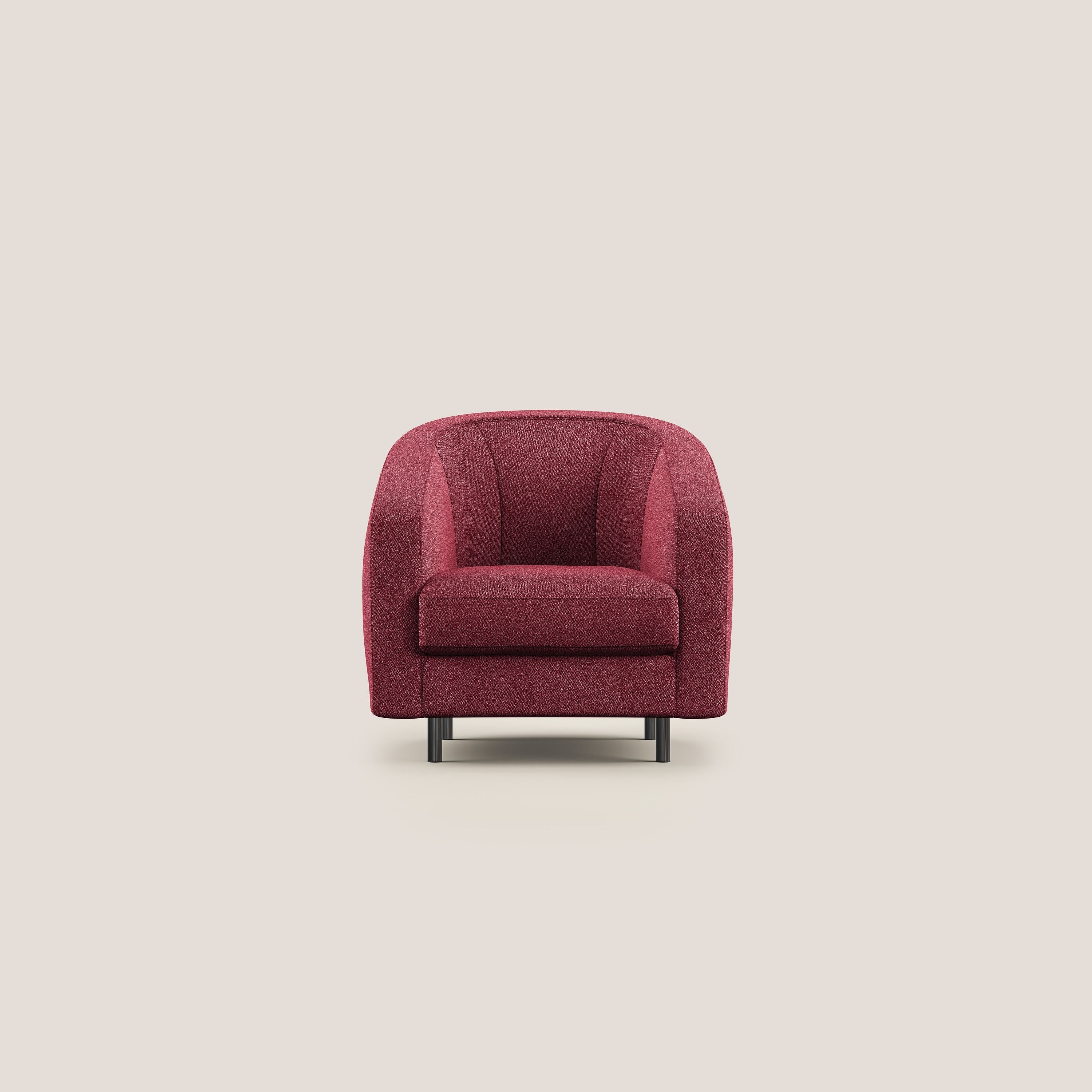 Pandora Poltroncina in morbido tessuto bouclé impermeabile T07 rosso - divani.store