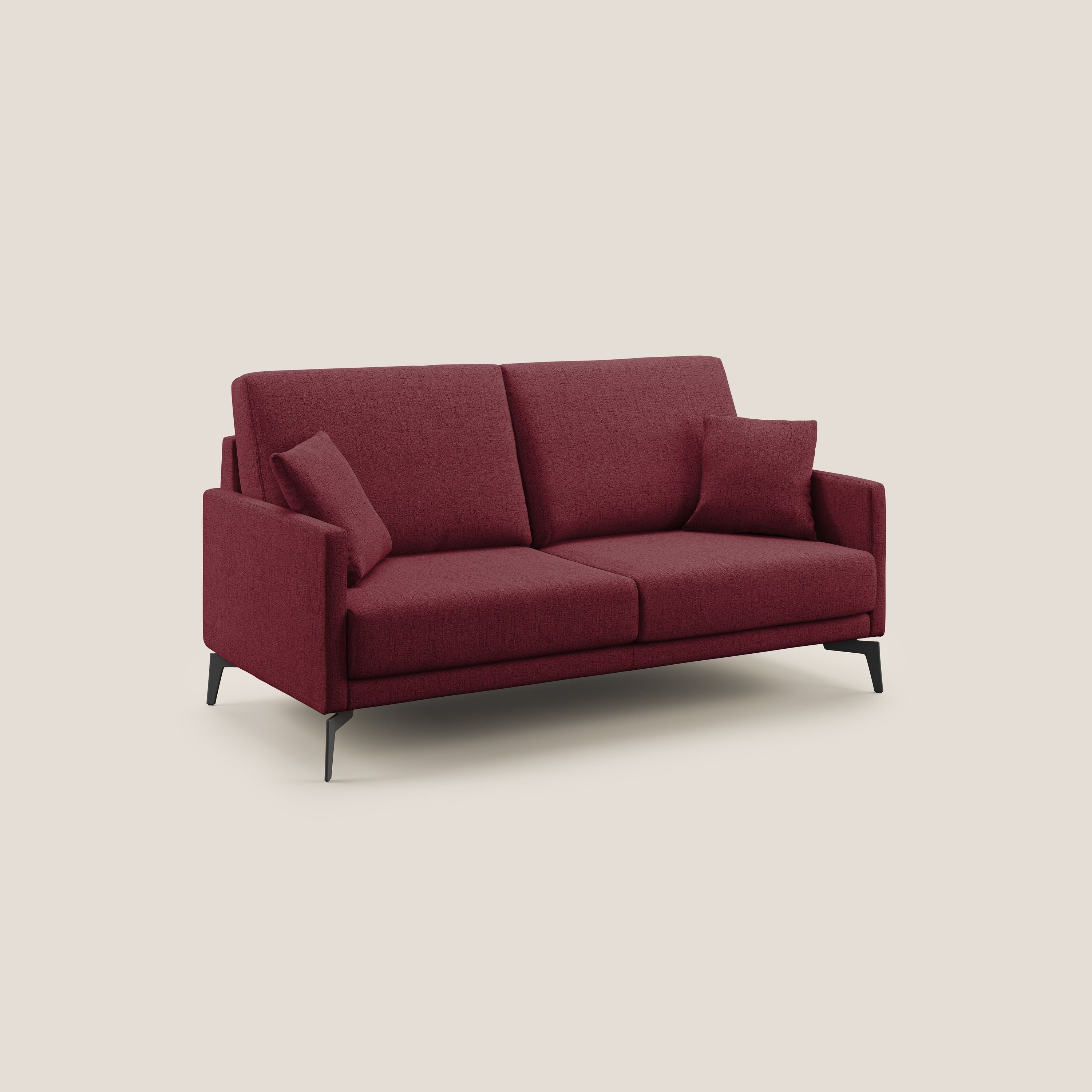 Saturno divano moderno in tessuto morbido impermeabile T03 rosso - divani.store