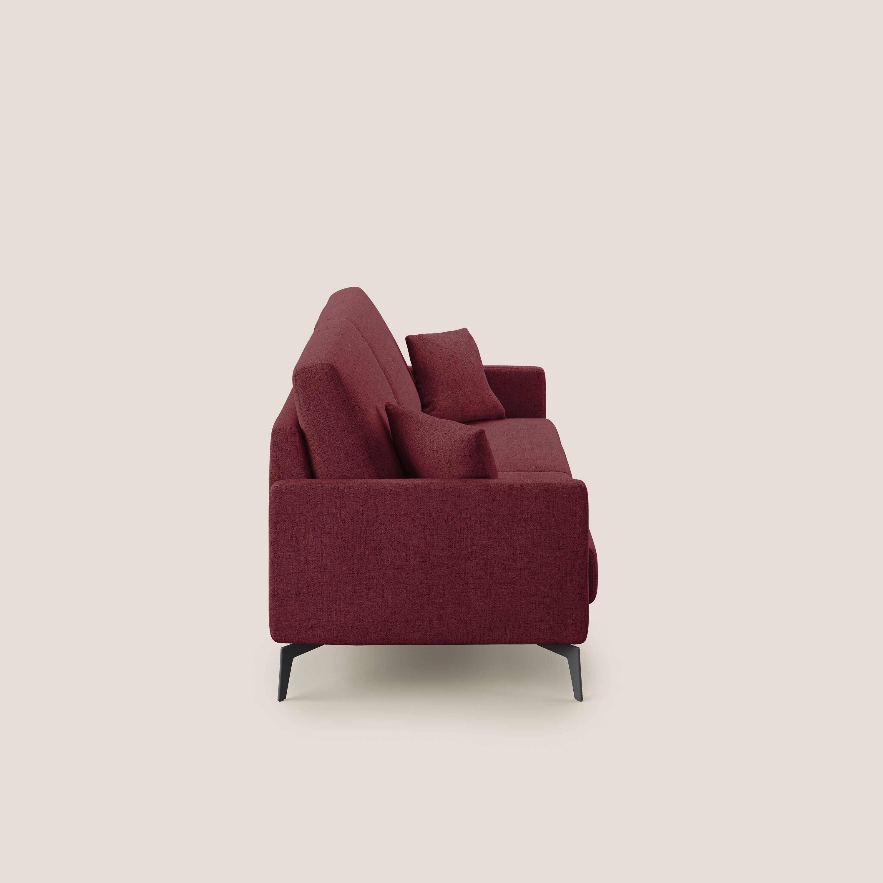 Saturno divano moderno in tessuto morbido impermeabile T03 rosso - divani.store