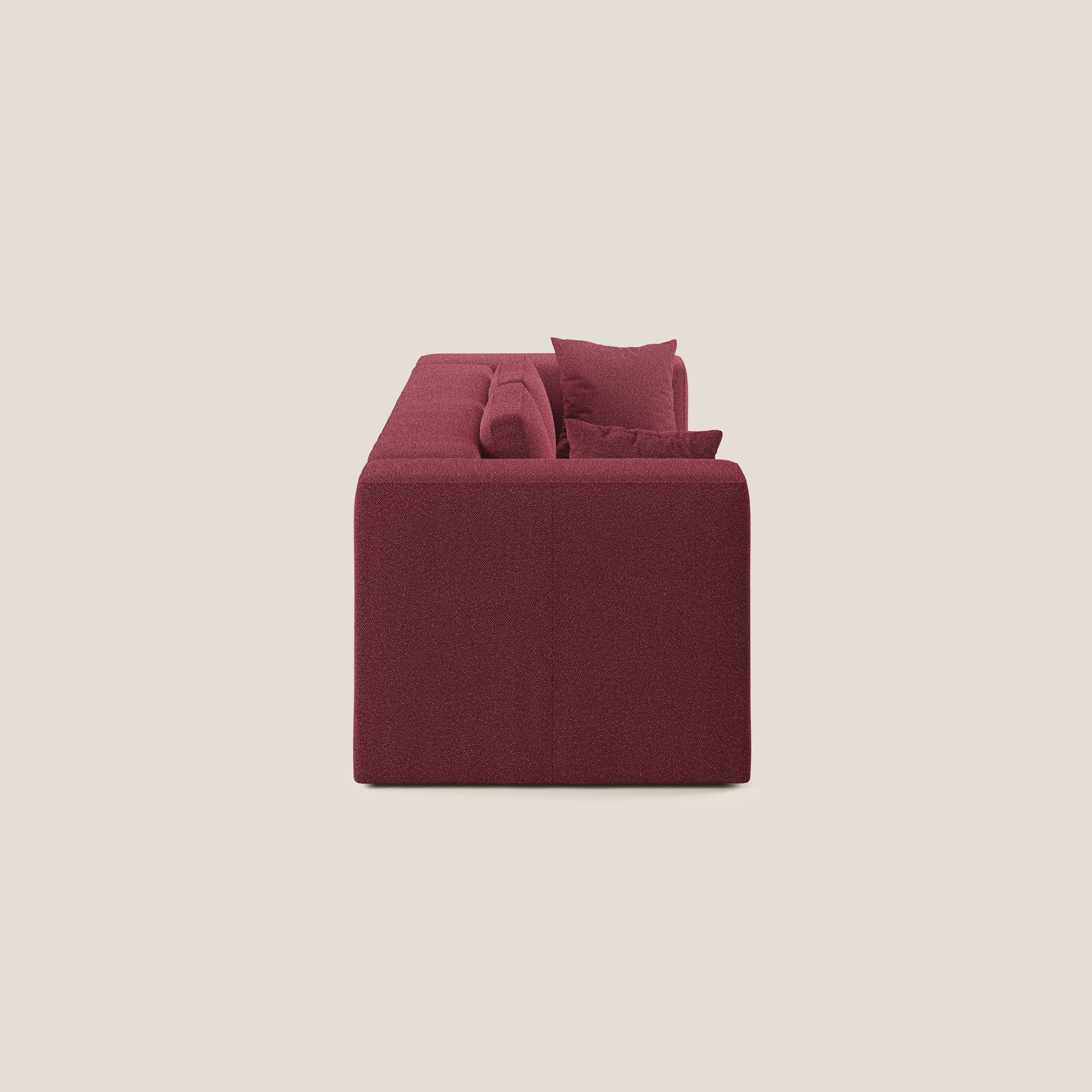 Nettuno divano moderno componibile in morbido tessuto bouclè T07 rosso - divani.store