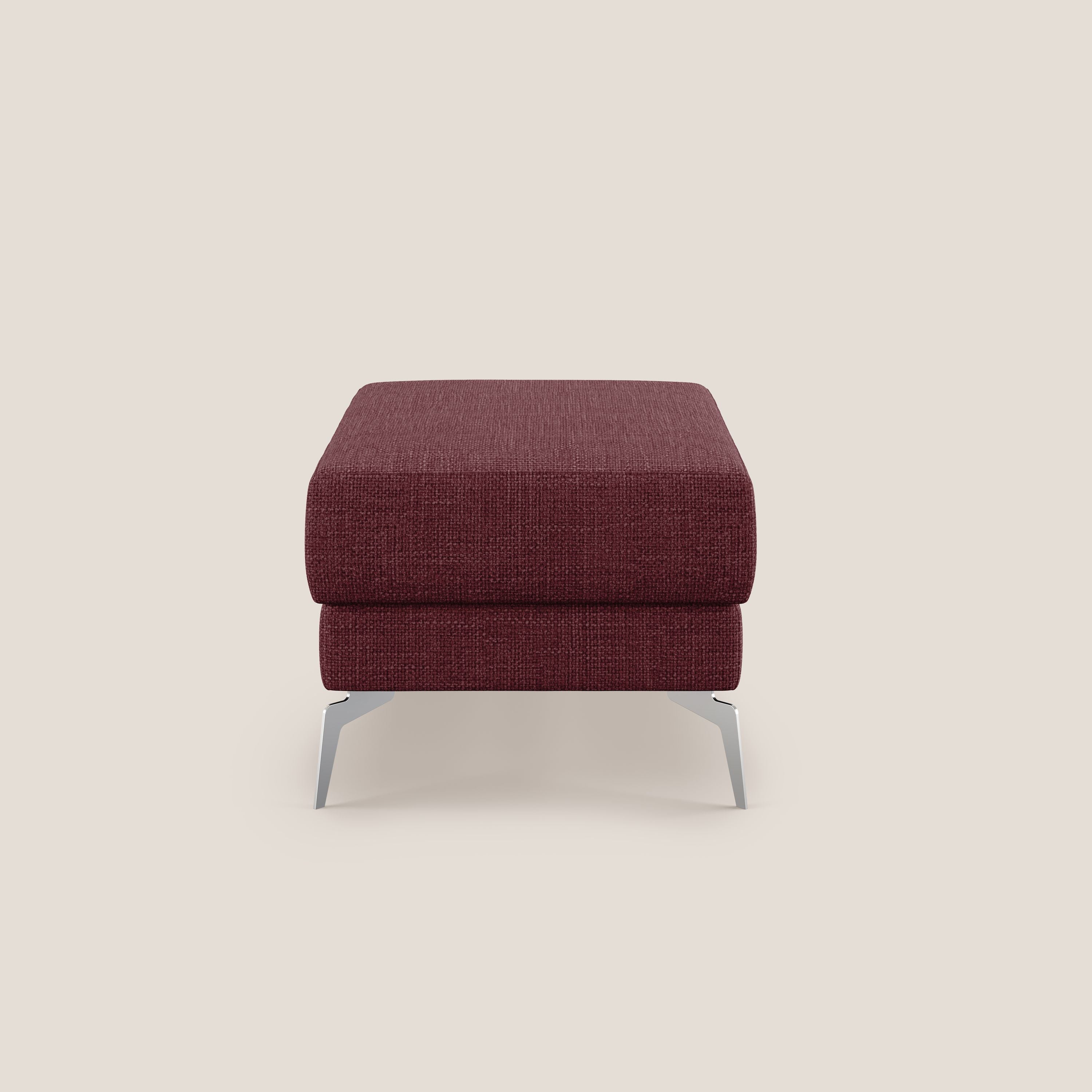 Star Pouf con piedini alti in tessuto impermeabile morbido intreccio T06 rosso - divani.store