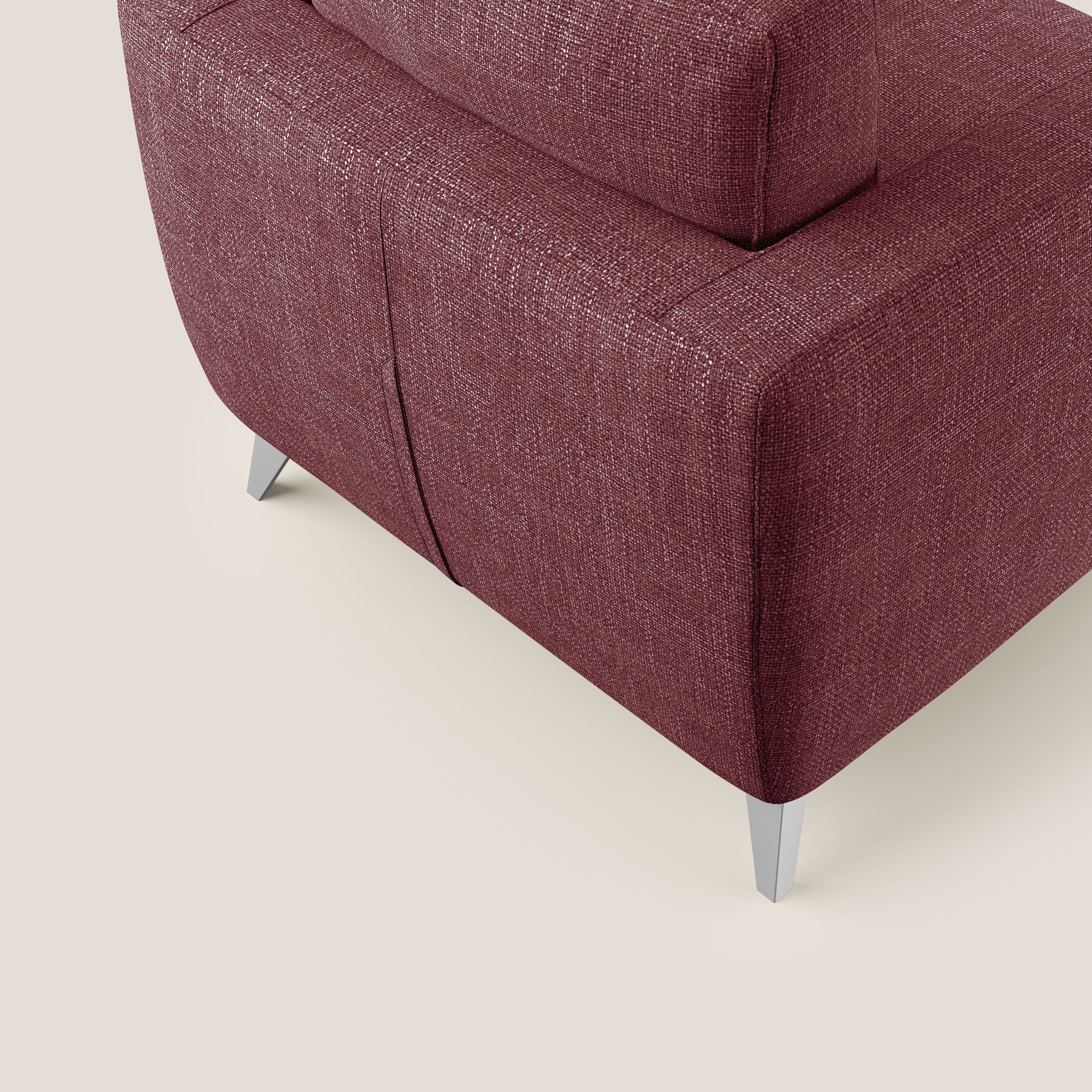 Orione Poltroncina in morbido tessuto impermeabile ad intreccio T06 rosso - divani.store