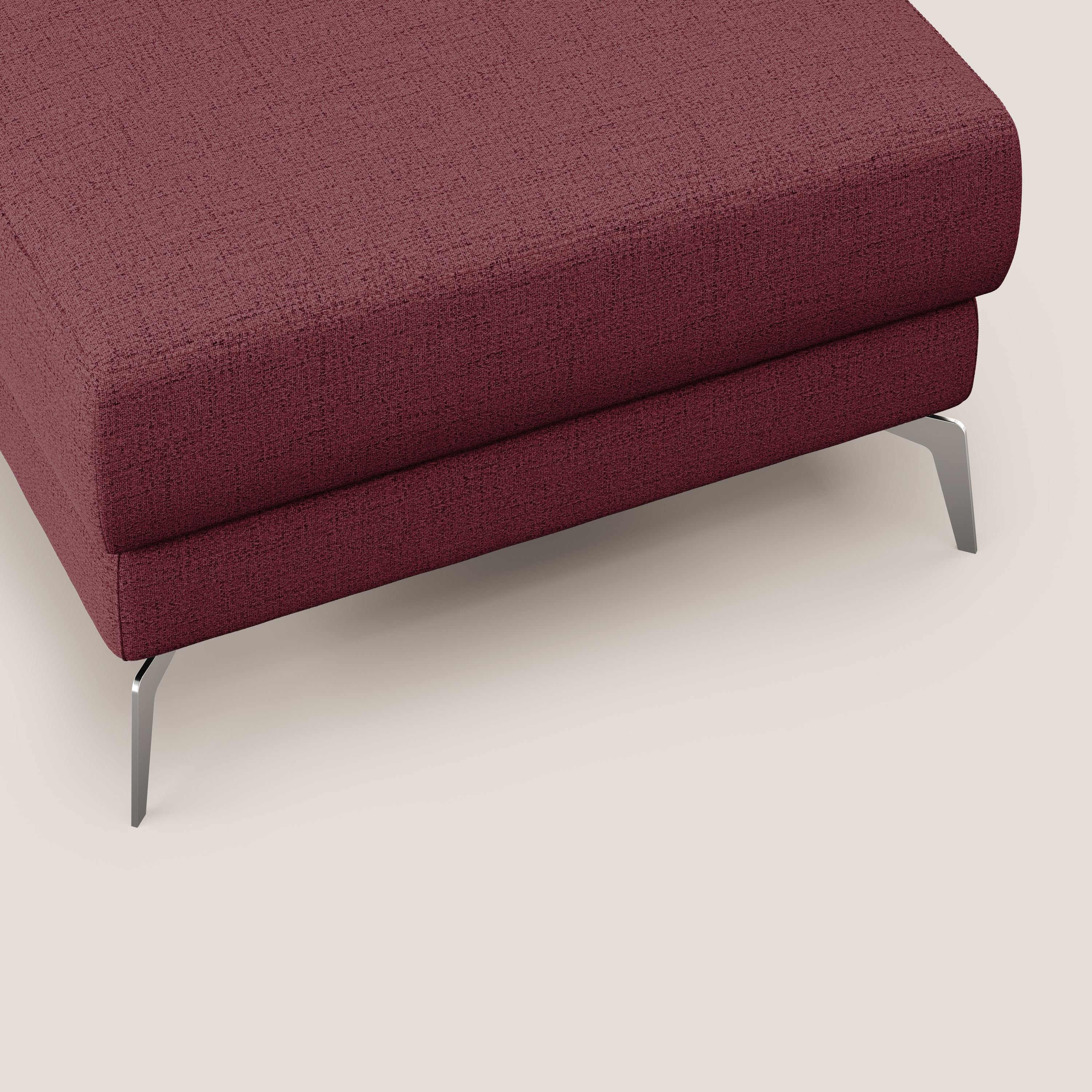 Star Pouf con piedini alti in tessuto impermeabile fiammato T03 rosso - divani.store