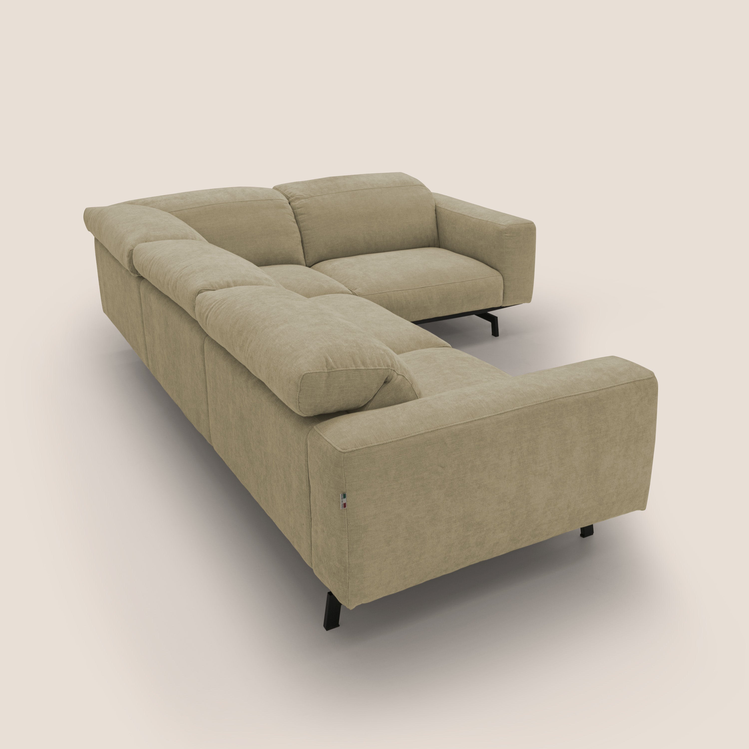 Sakura Canapé d'angle RÉVERSIBLE et modulable en tissu doux et imperméable T14 beige