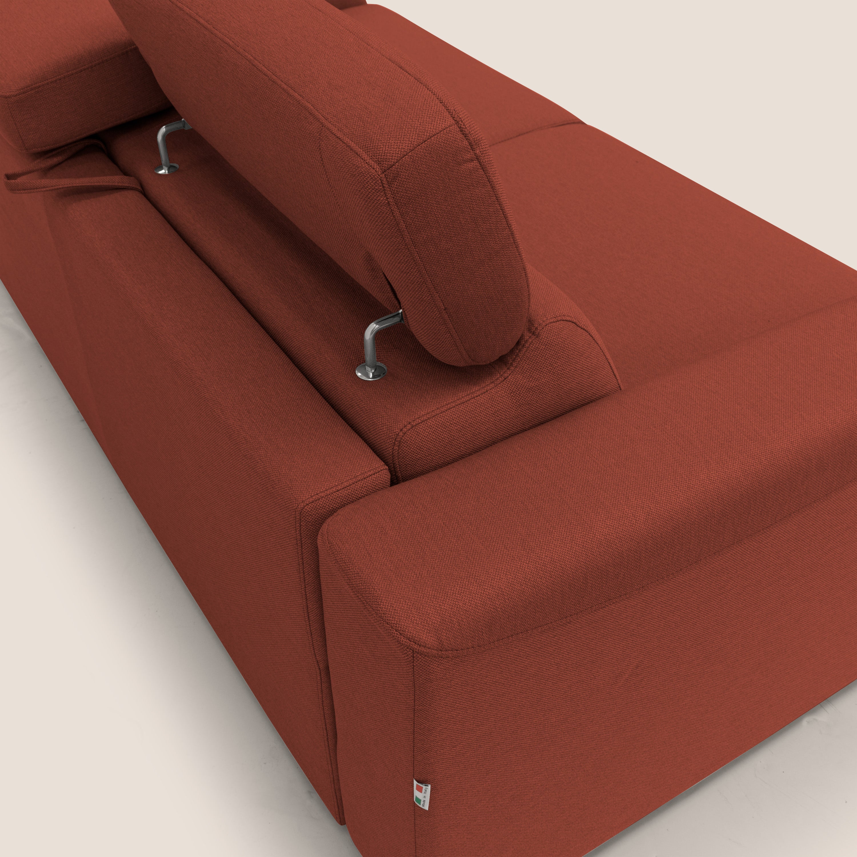 Poseidon canapé lit convertible + RELAX électrique en tissu imperméable détachable T05 rouge