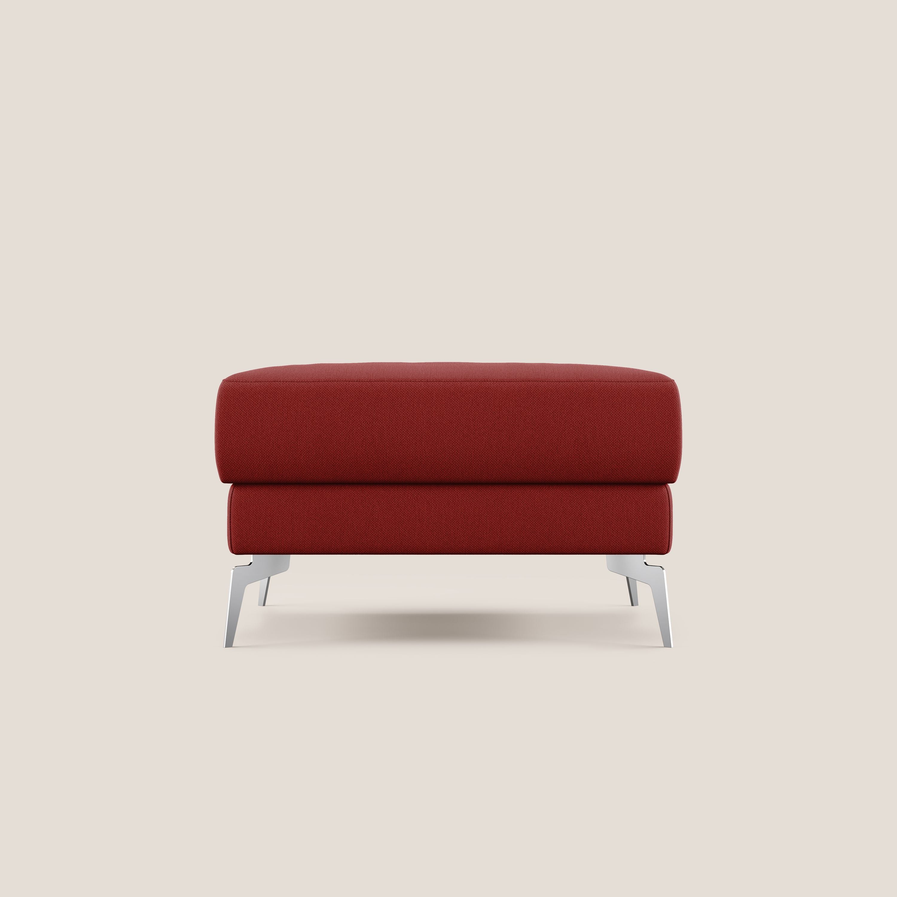 Star Pouf con piedini alti in tessuto smacchiabile T05 rosso - divani.store