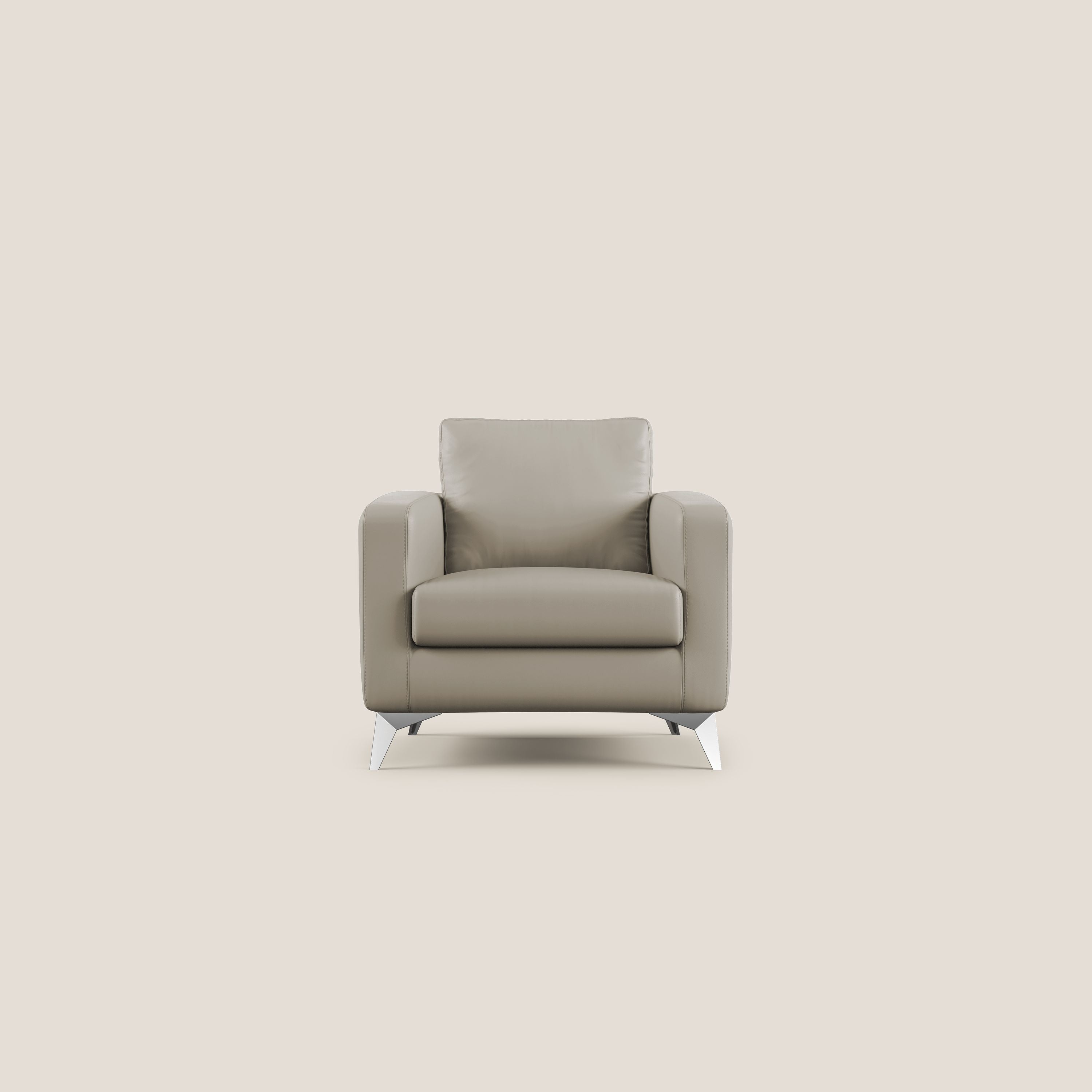Orione Poltroncina in ecopelle moderna e impermeabile T04 talpa - divani.store