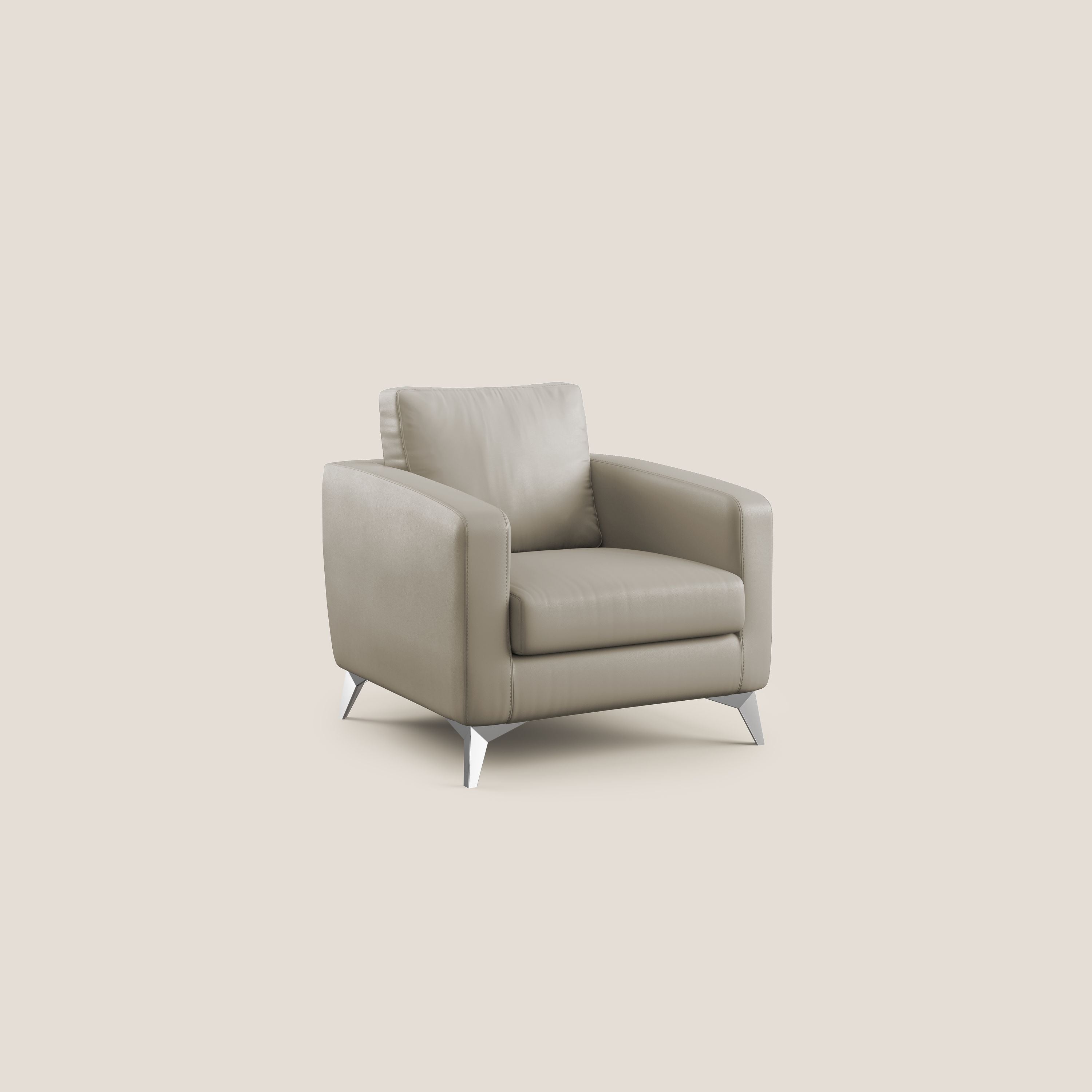 Orione Poltroncina in ecopelle moderna e impermeabile T04 talpa - divani.store