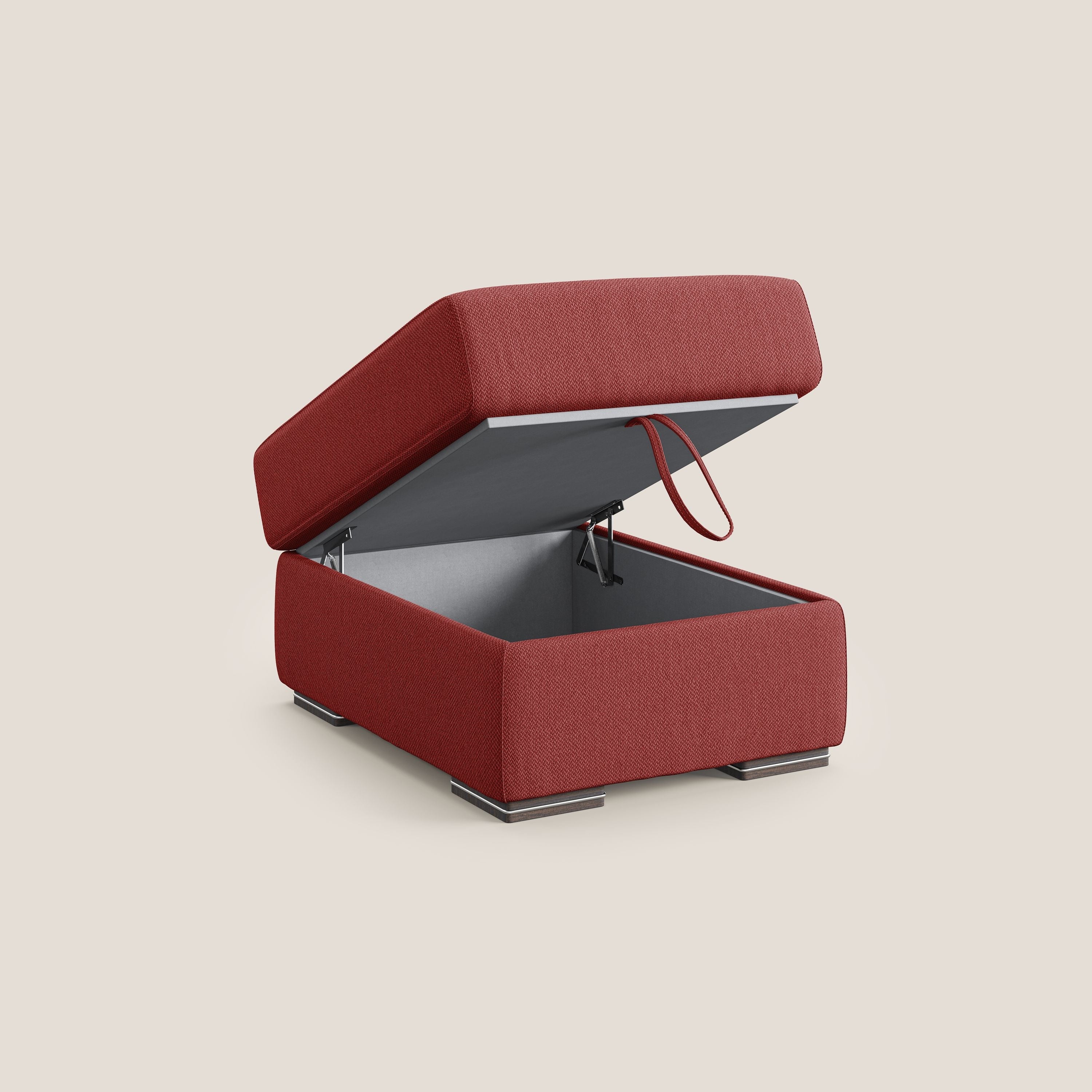 Sun pouf apribile contenitore in tessuto smacchiabile ad acqua T05 rosso - divani.store