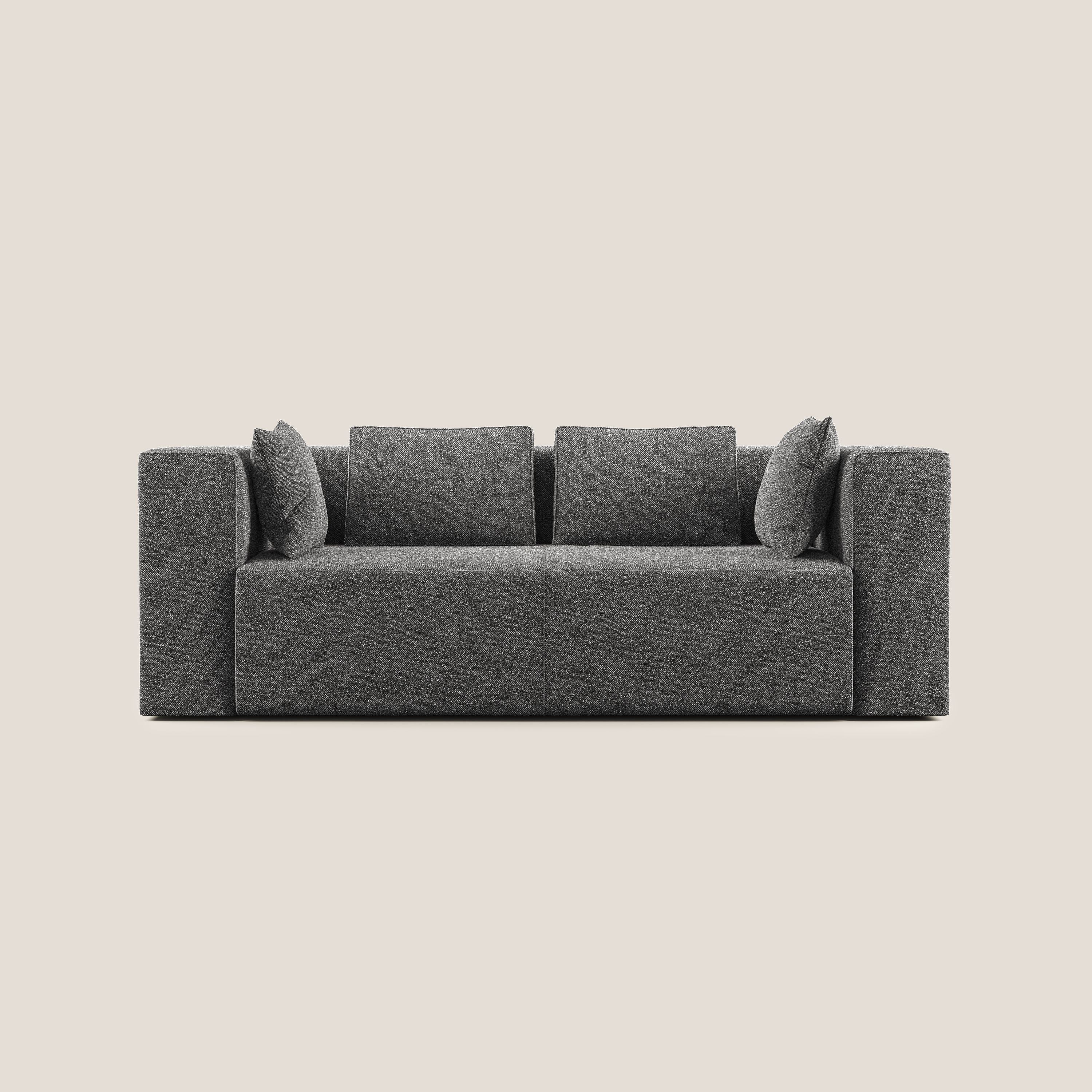 Nettuno divano moderno componibile in morbido tessuto bouclè T07 antracite - divani.store
