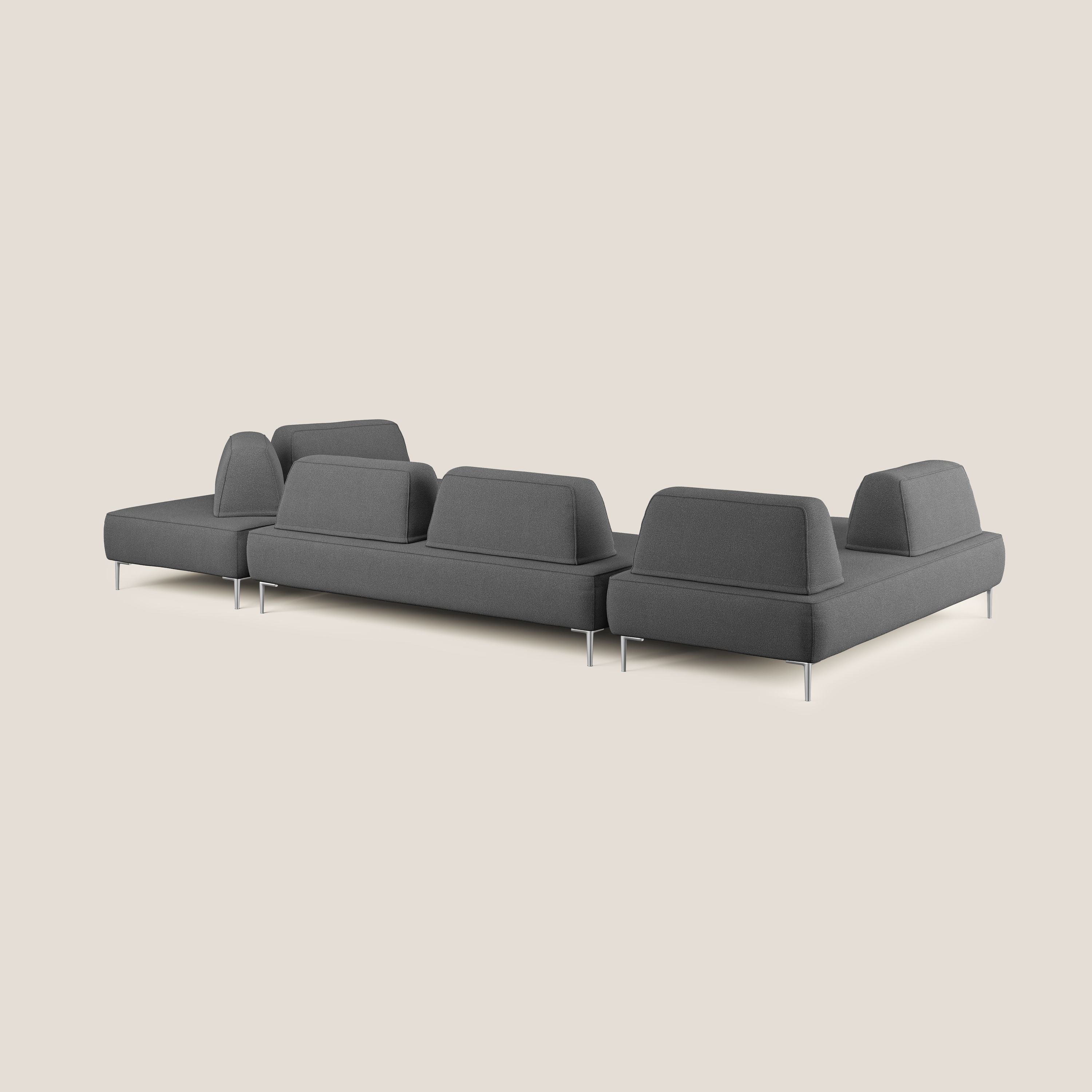 Newton divano panoramico modulare con schienali movibili T07 antracite - divani.store