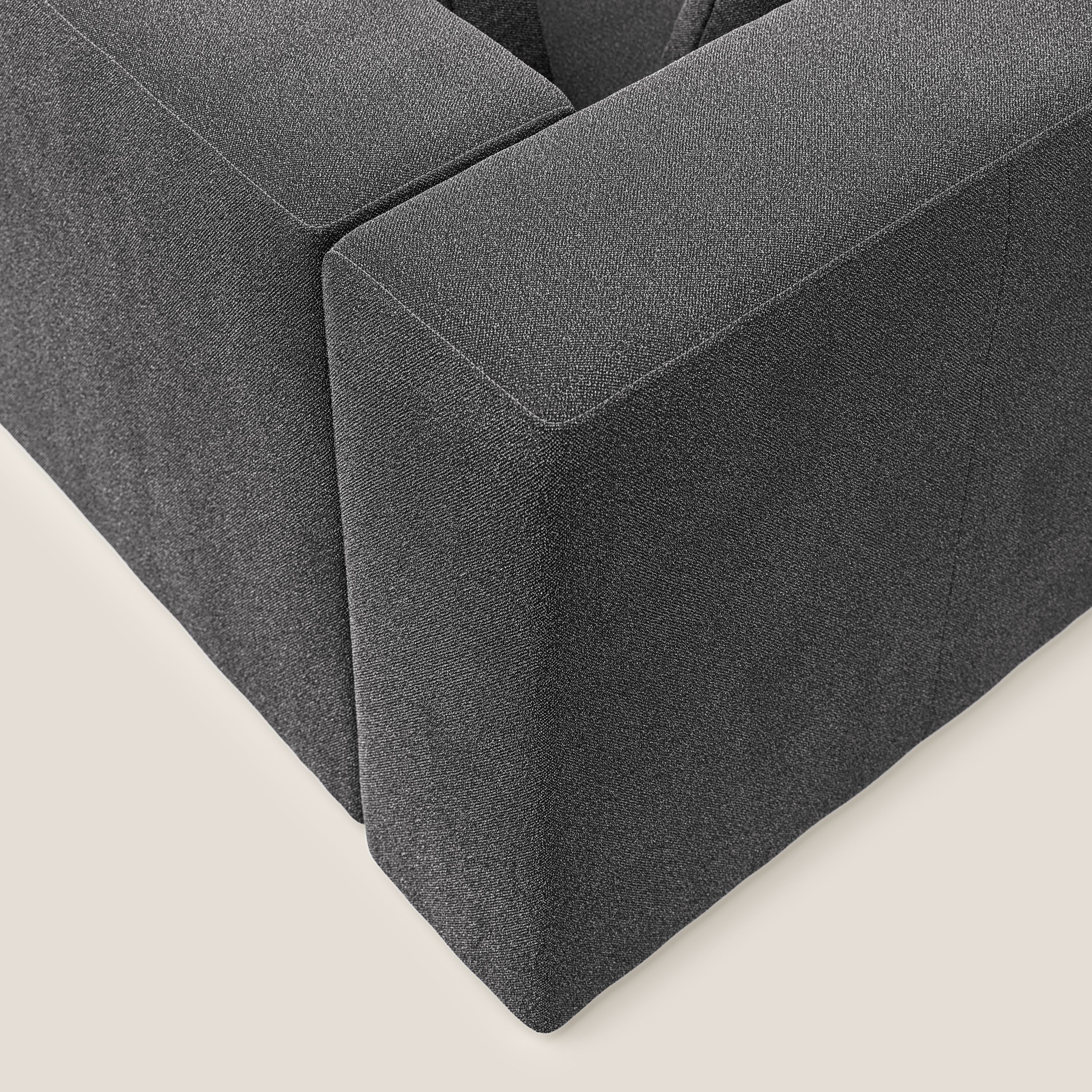 Nettuno divano moderno componibile in morbido tessuto bouclè T07 antracite - divani.store