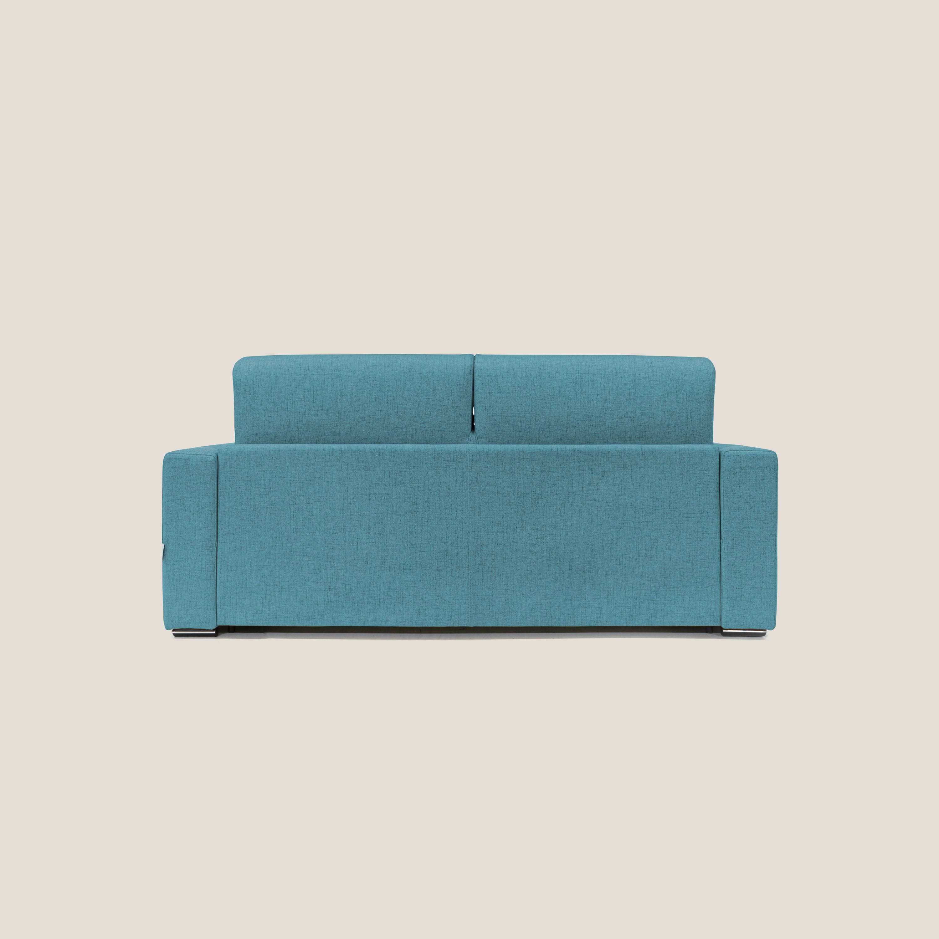 Nixon Divano letto matrimoniale con materasso 20 cm in tessuto impermeabile T03 azzurro - divani.store