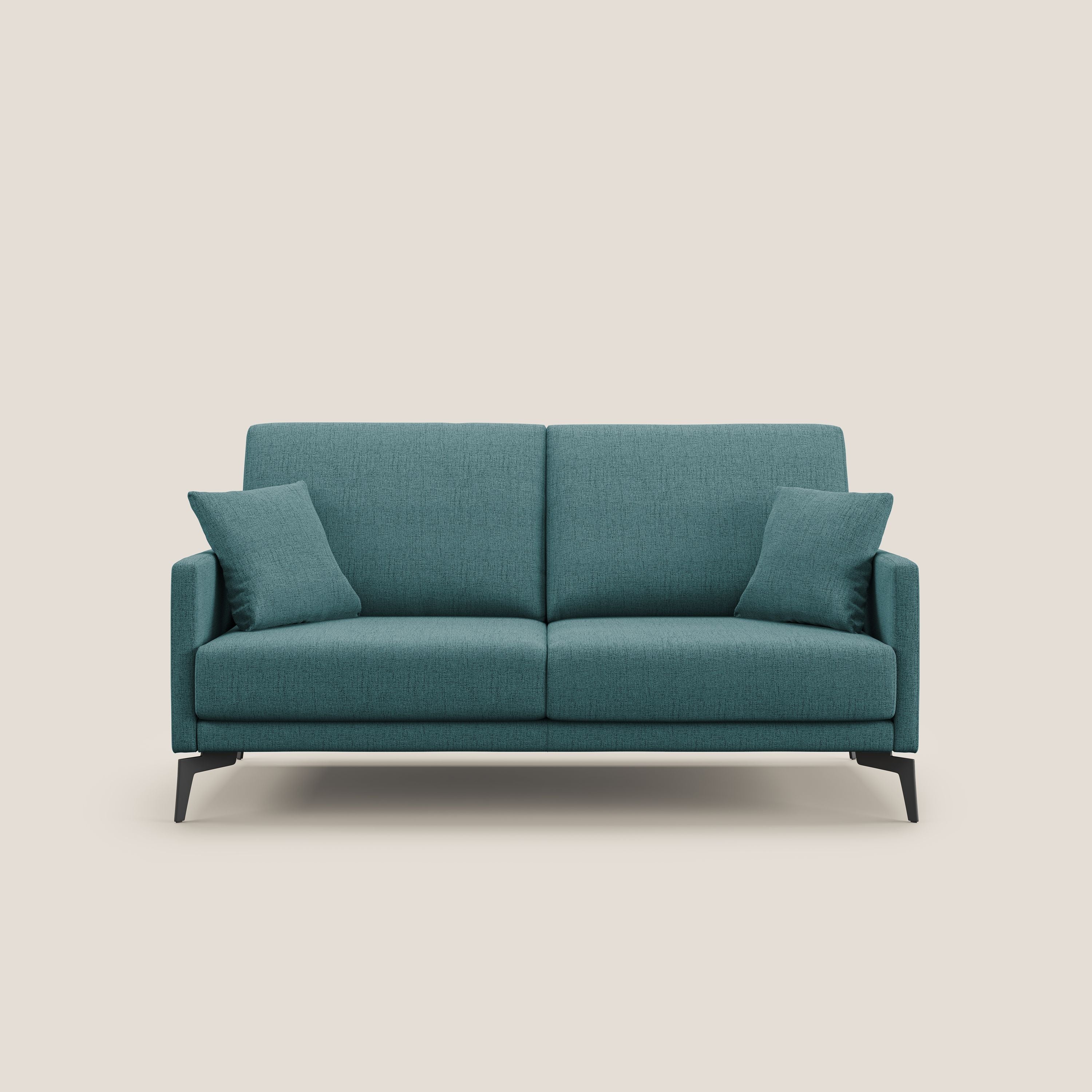 Saturno divano moderno in tessuto morbido impermeabile T03 azzurro - divani.store