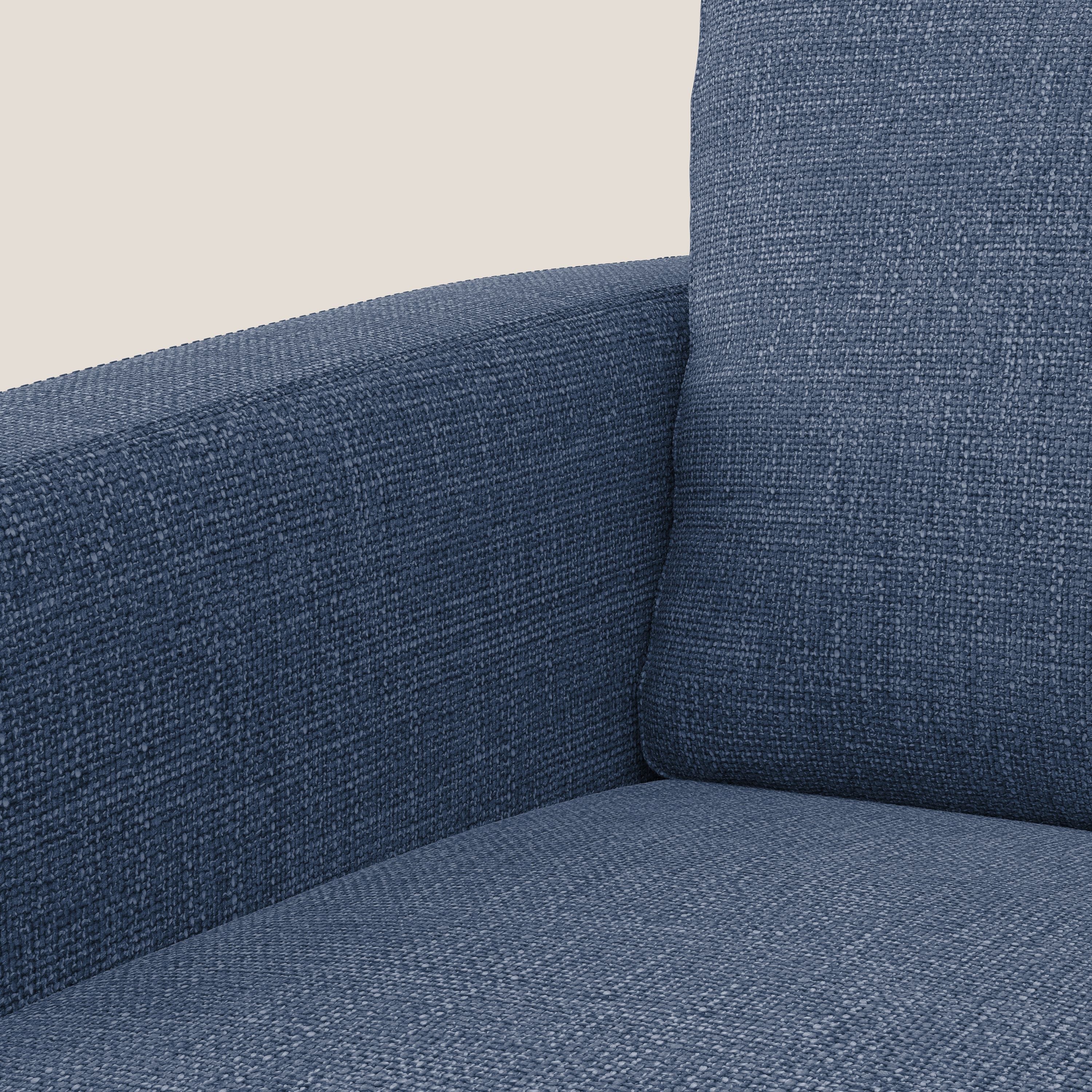 Orione Poltroncina in morbido tessuto impermeabile ad intreccio T06 blu - divani.store