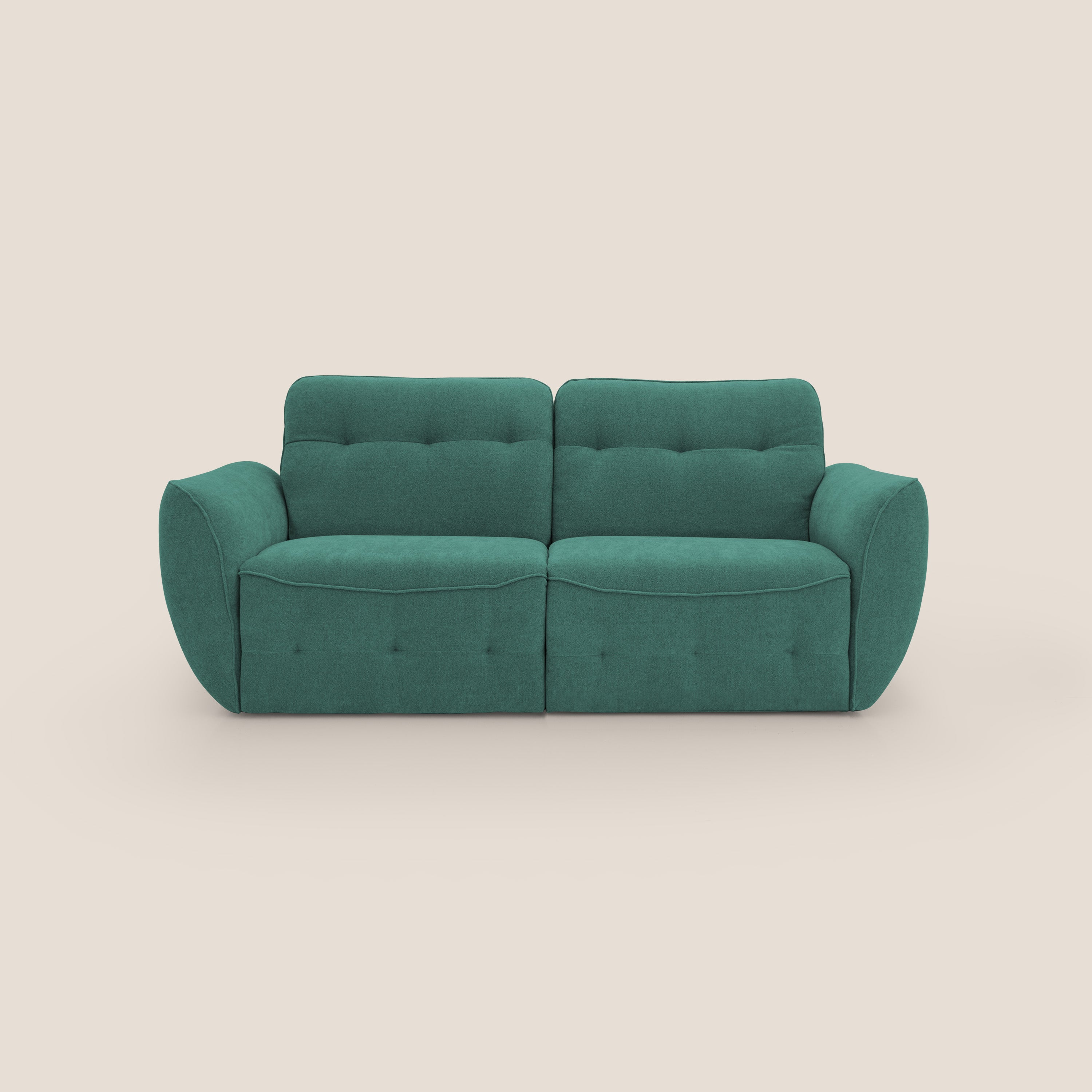 Cerbero divano 2 e 3 posti in morbido bouclé impermeabile T07 verde - divani.store