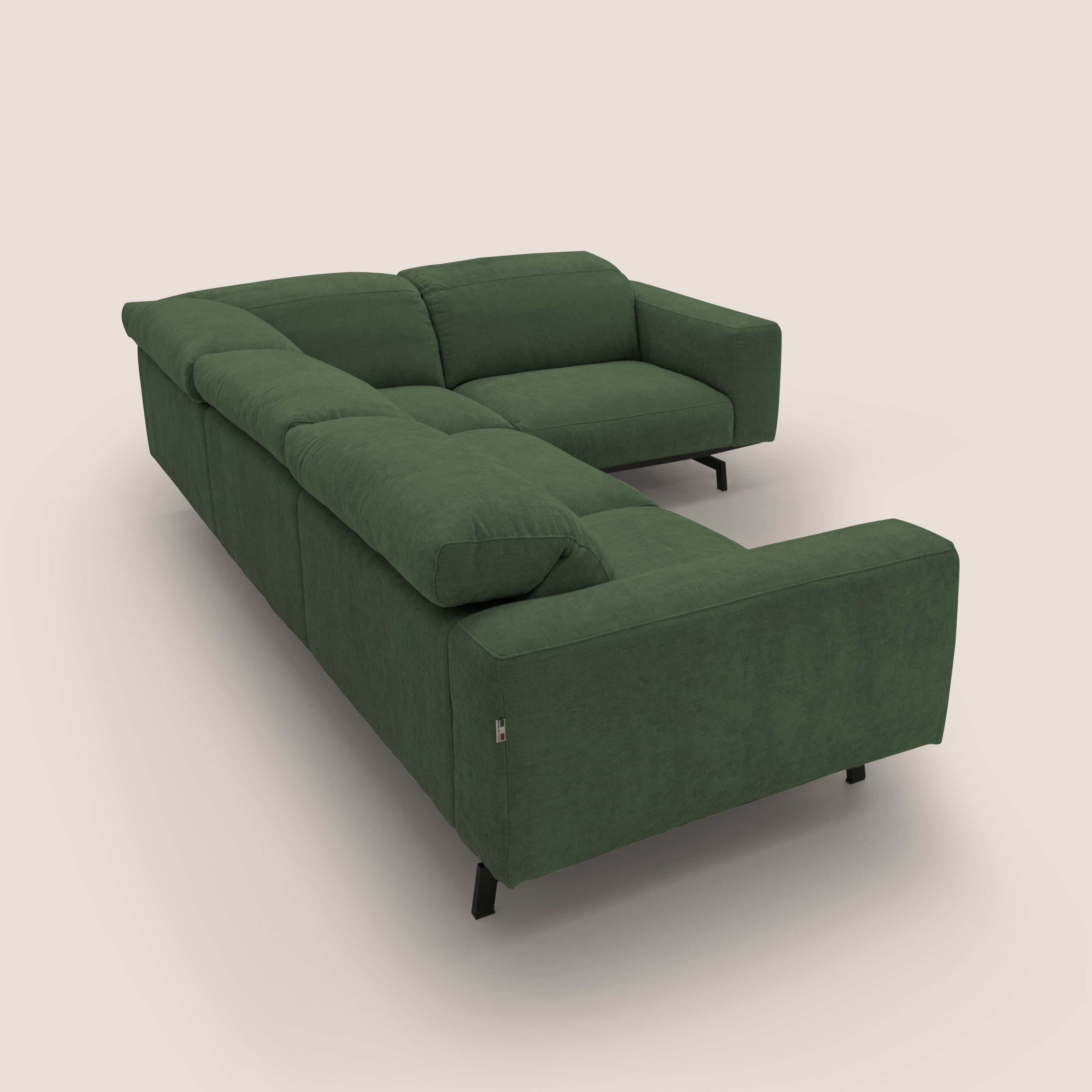 Sakura Canapé d'angle RÉVERSIBLE et modulable en tissu doux et imperméable T14 vert