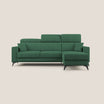 Pegaso divano letto angolare con poggiatesta reclinabili e rivestimento impermeabile T02 verde - divani.store