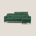 Pegaso divano letto angolare con poggiatesta reclinabili e rivestimento impermeabile T02 verde - divani.store