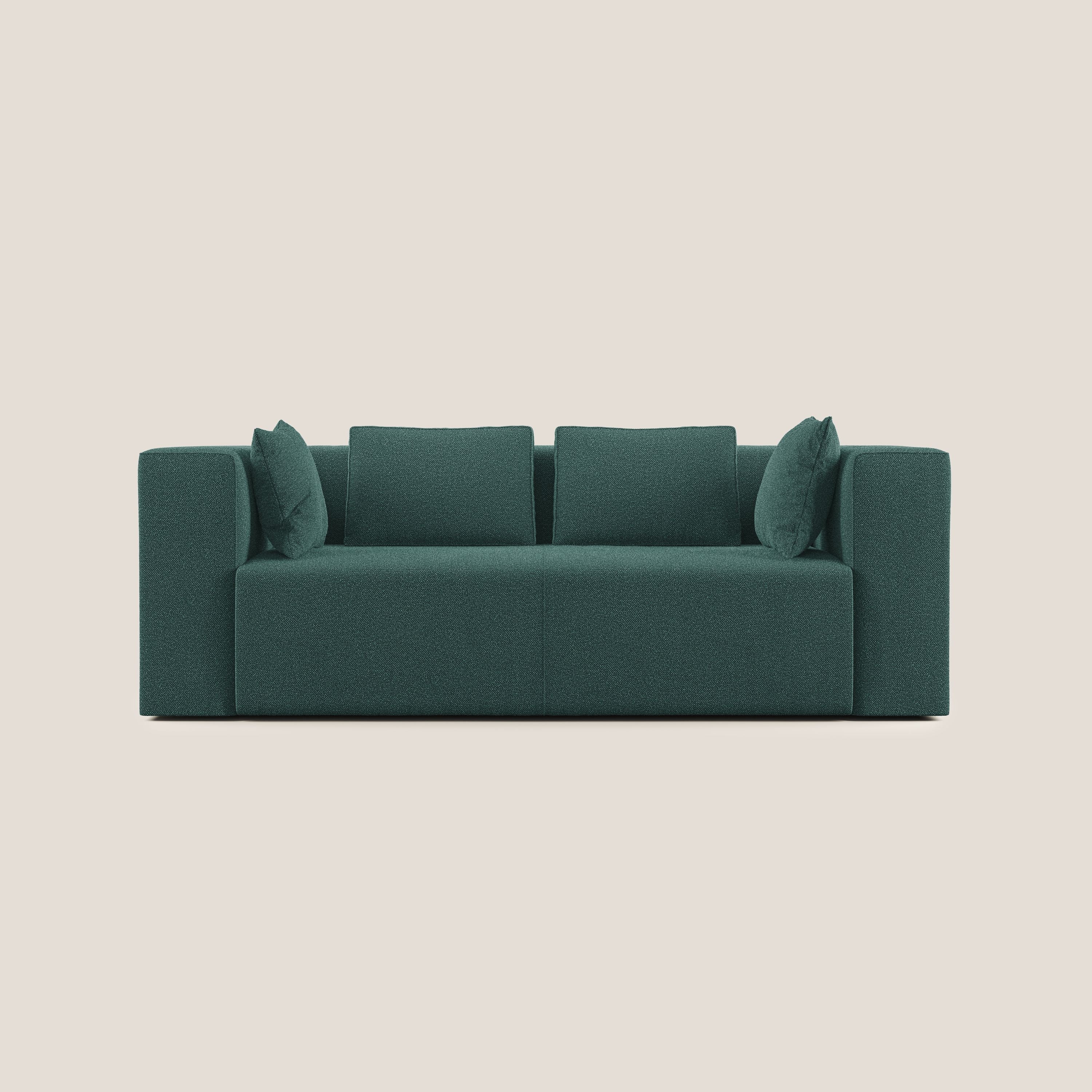 Shop online Nettuno divano moderno componibile in morbido tessuto bouclè T07 verde - divani.store