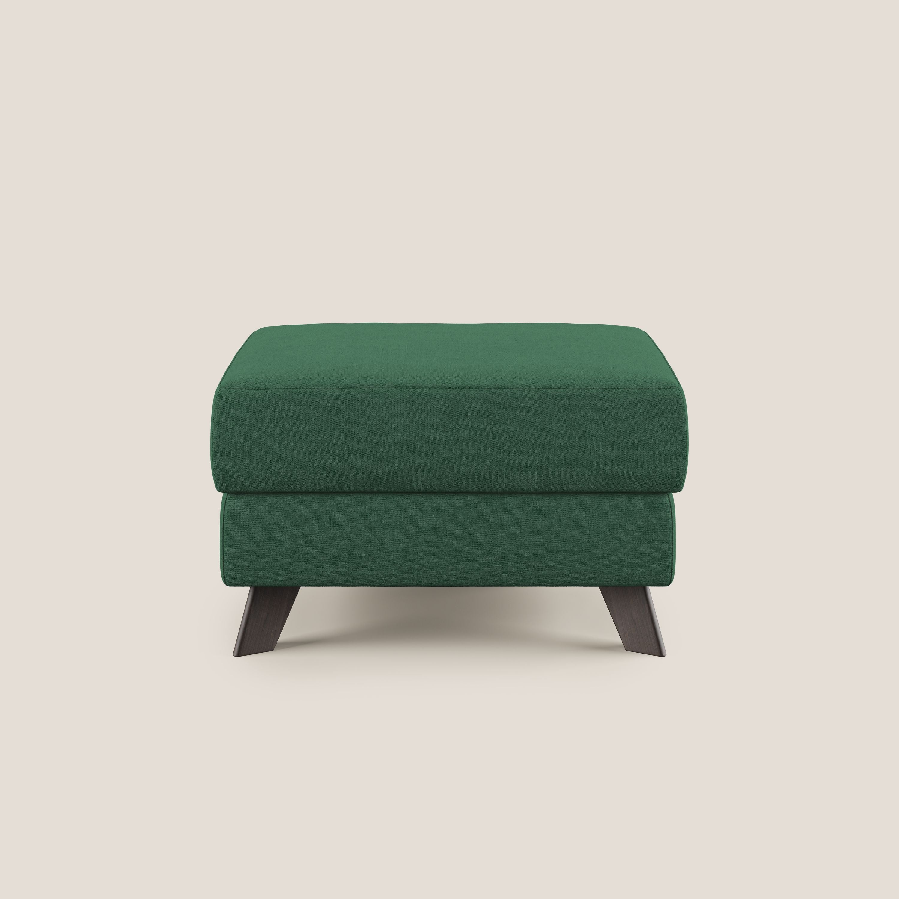 Moon Pouf contenitore e piedini alti in tessuto morbido impermeabile T02 verde - divani.store