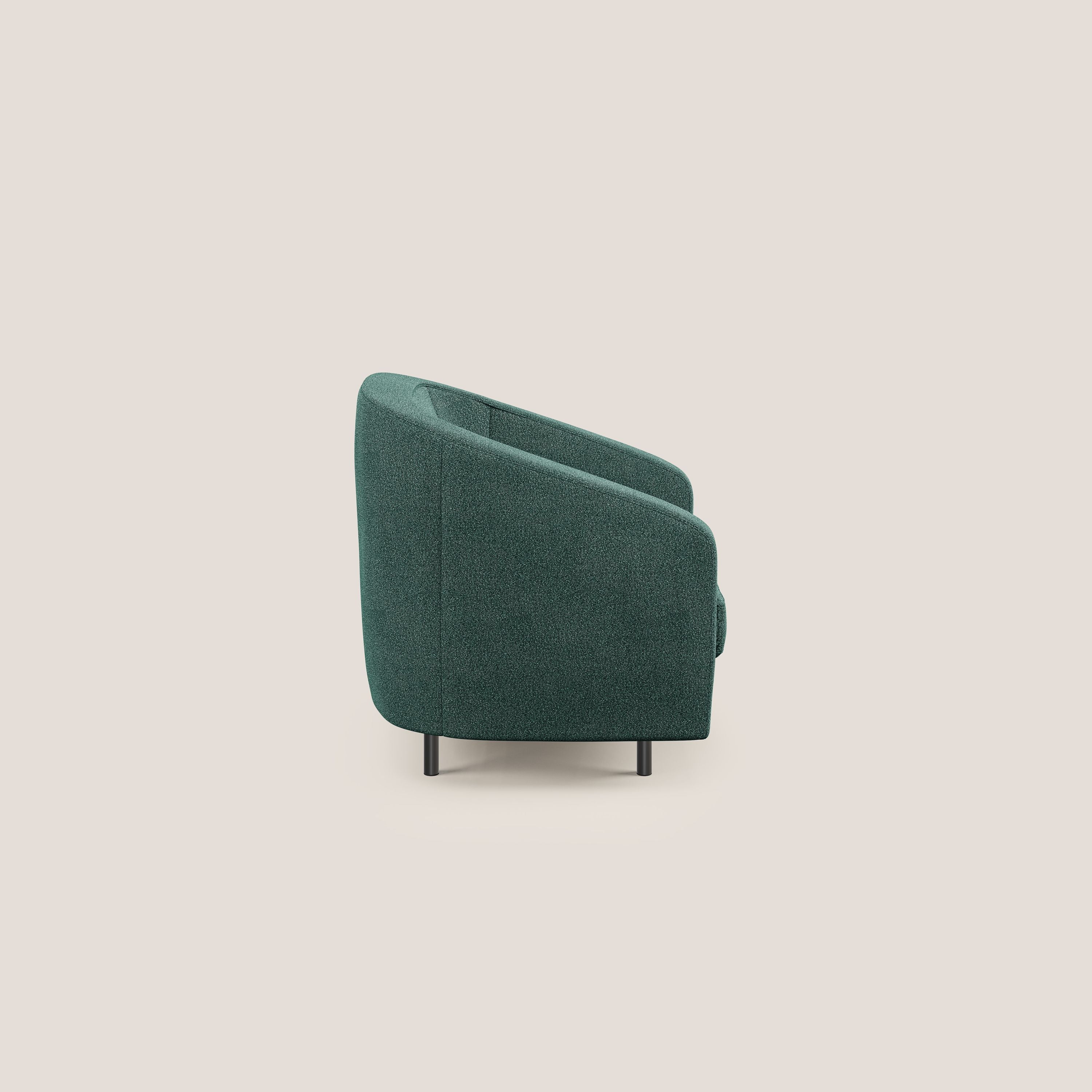 Pandora Poltroncina in morbido tessuto bouclé impermeabile T07 verde - divani.store