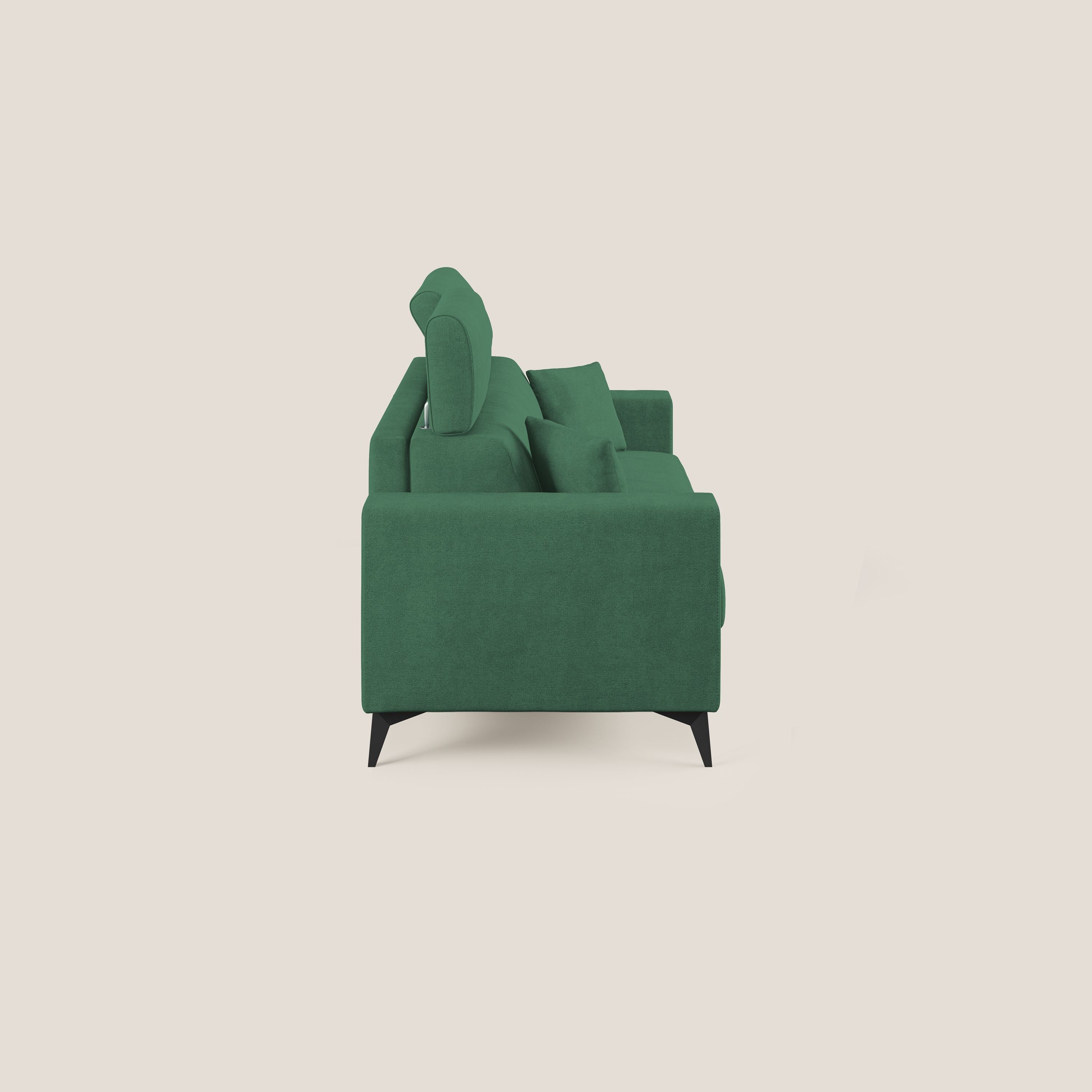 Pegaso divano letto con poggiatesta reclinabili e rivestimento T02 verde - divani.store