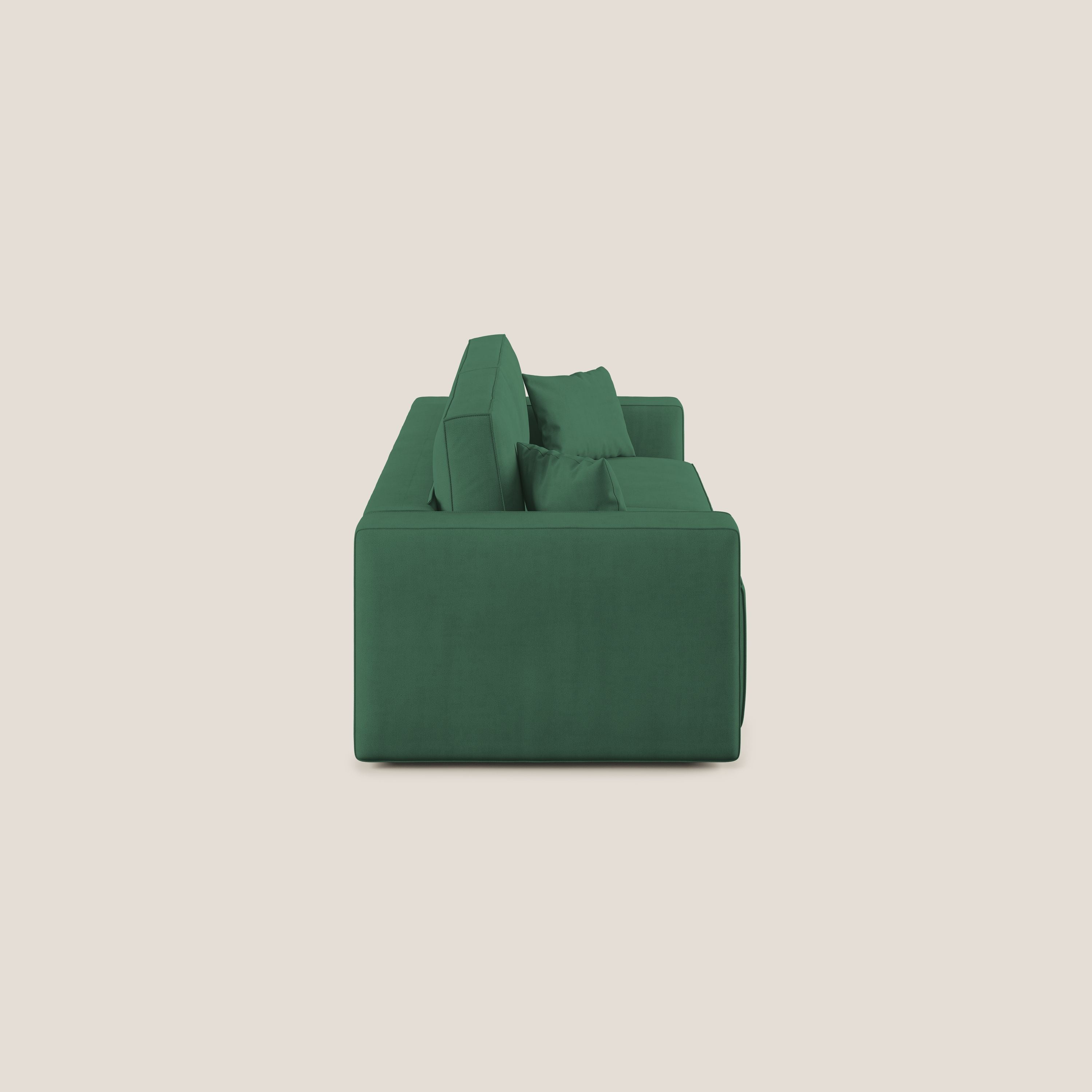 Morfeo divano con sedute estraibili in morbido tessuto impermeabile T02 verde - divani.store