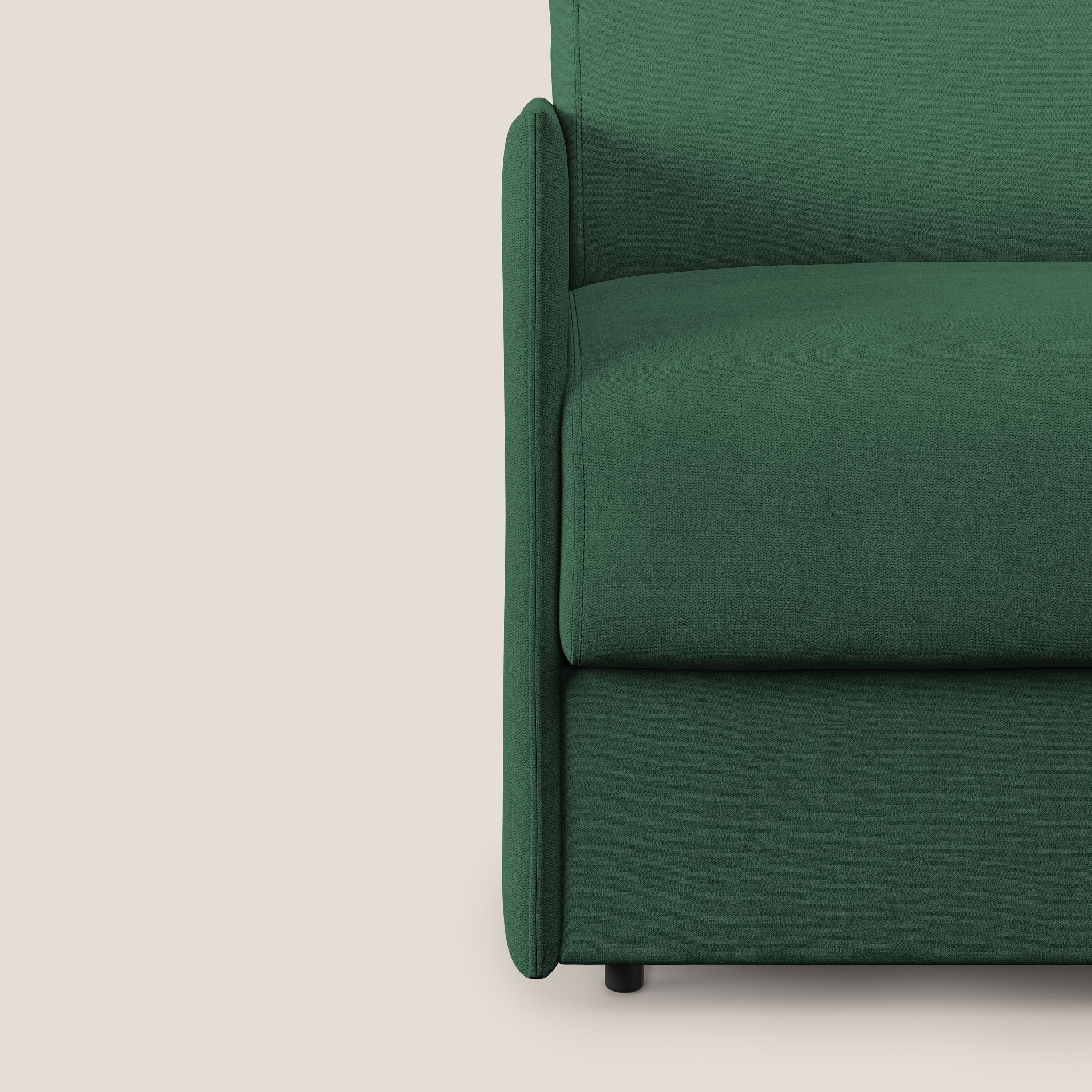 Evans poltrona letto in morbido tessuto impermeabile T02 verde - divani.store