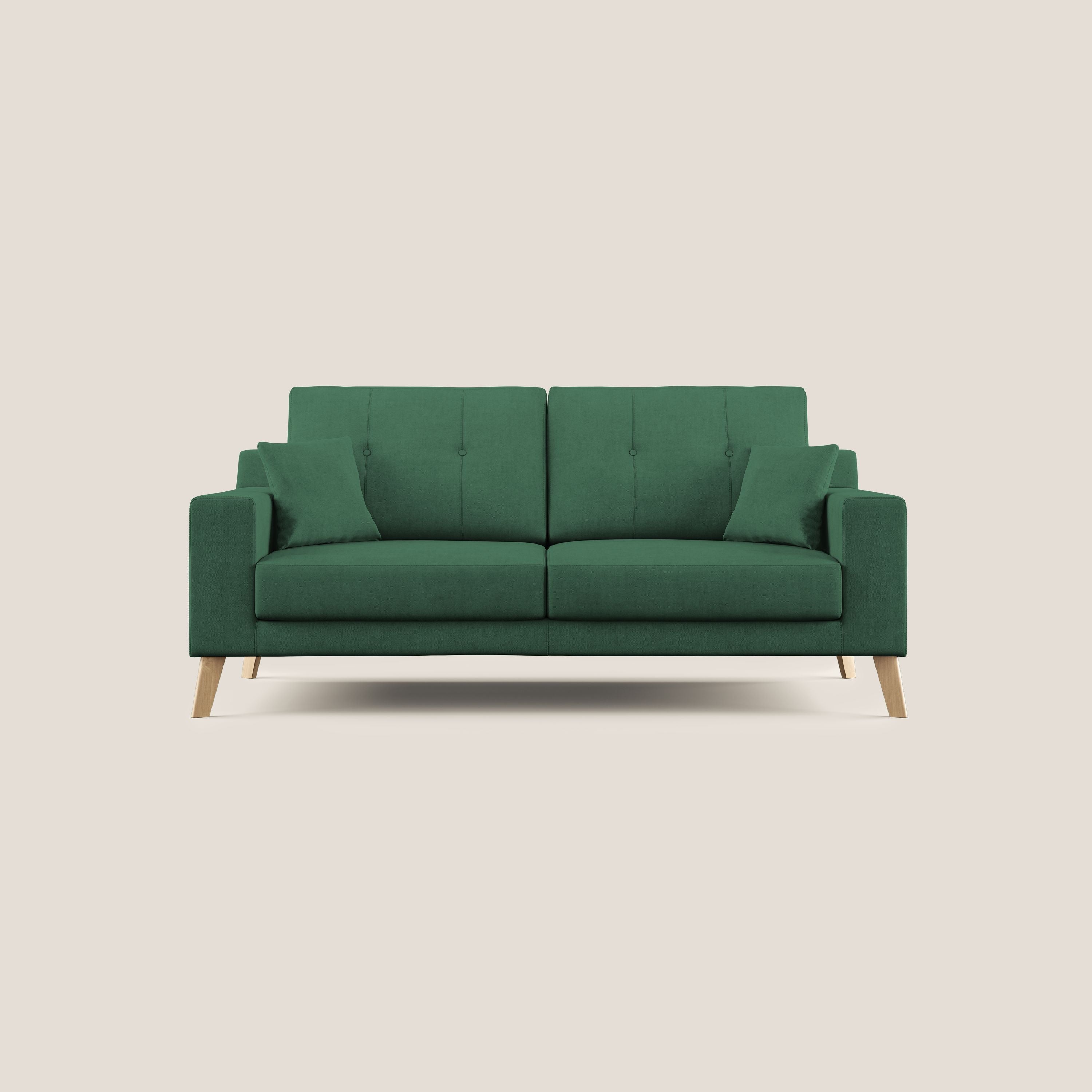 Danish divano moderno in tessuto morbido impermeabile T02 verde - divani.store
