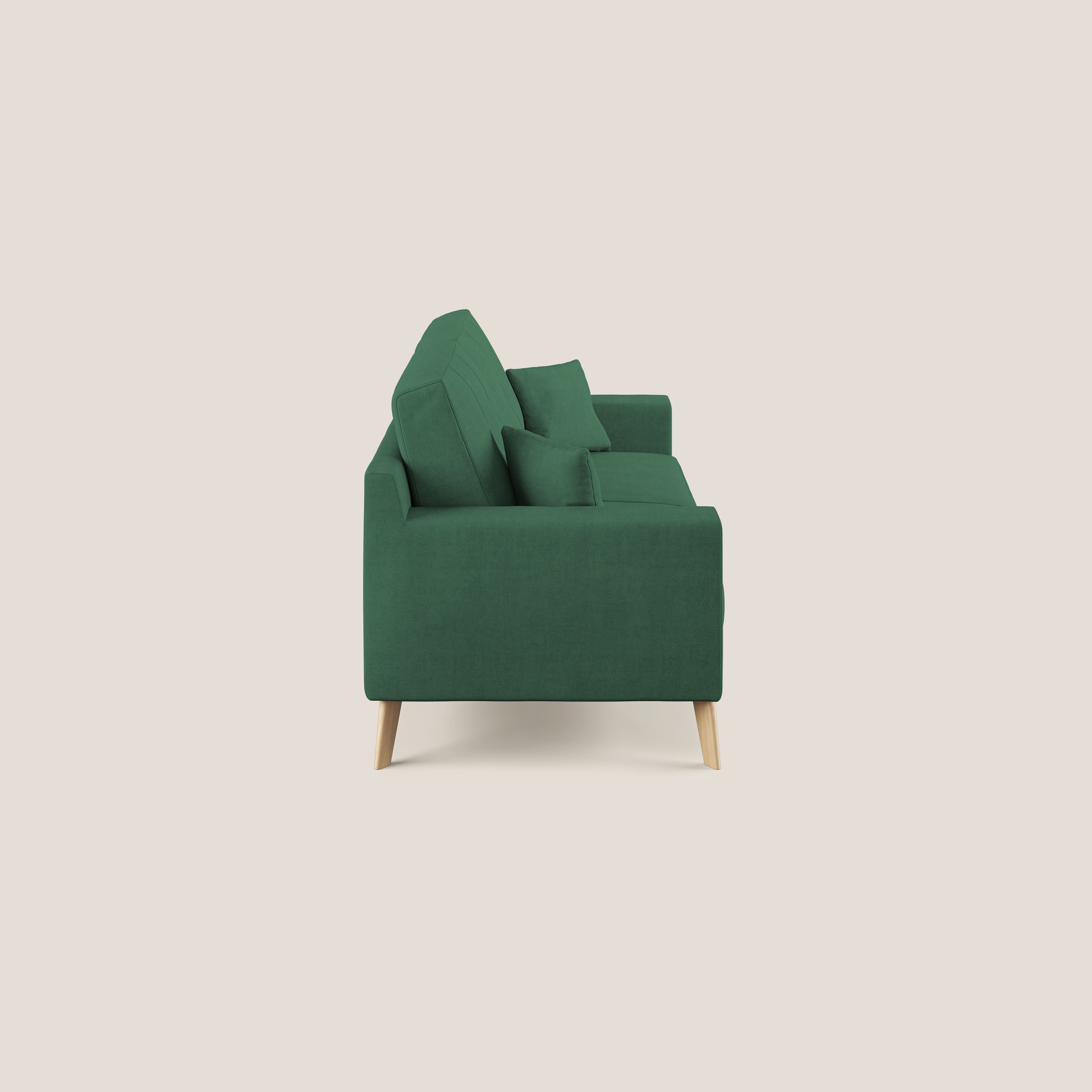 Danish divano moderno in tessuto morbido impermeabile T02 verde - divani.store