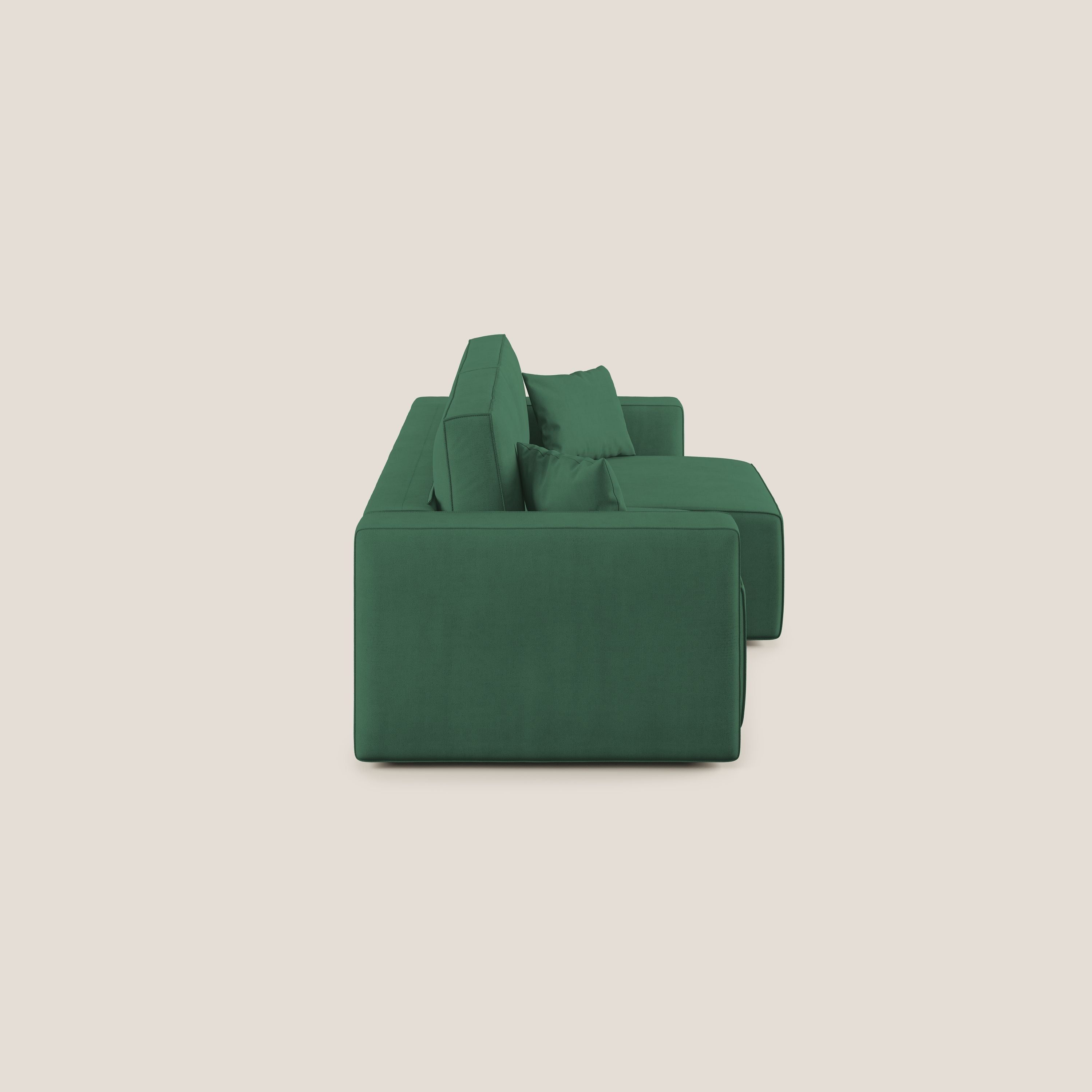 Morfeo divano con sedute estraibili in morbido tessuto impermeabile T02 verde - divani.store