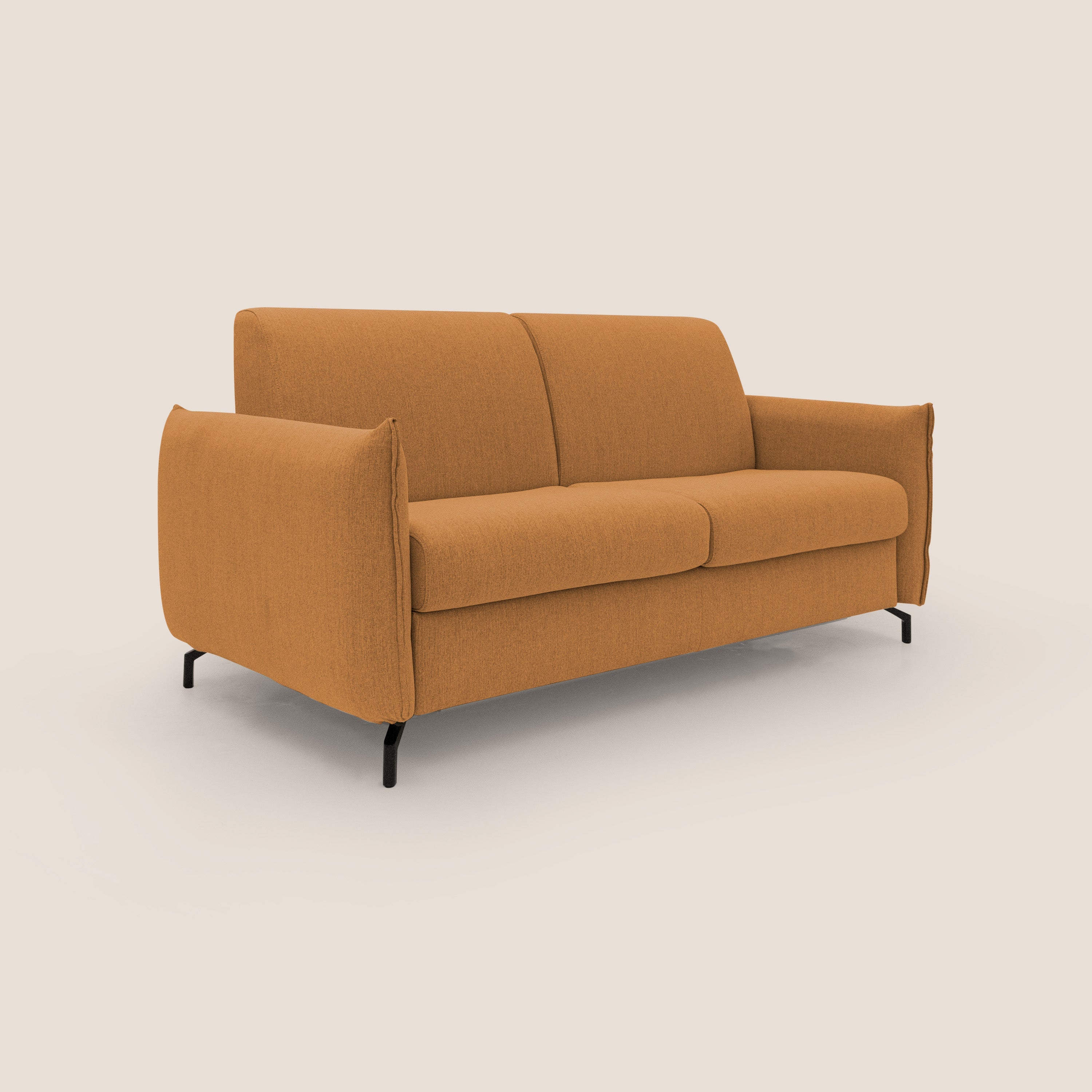 Scarlet divano letto in tessuto misto cotone impermeabile T19 arancio - divani.store