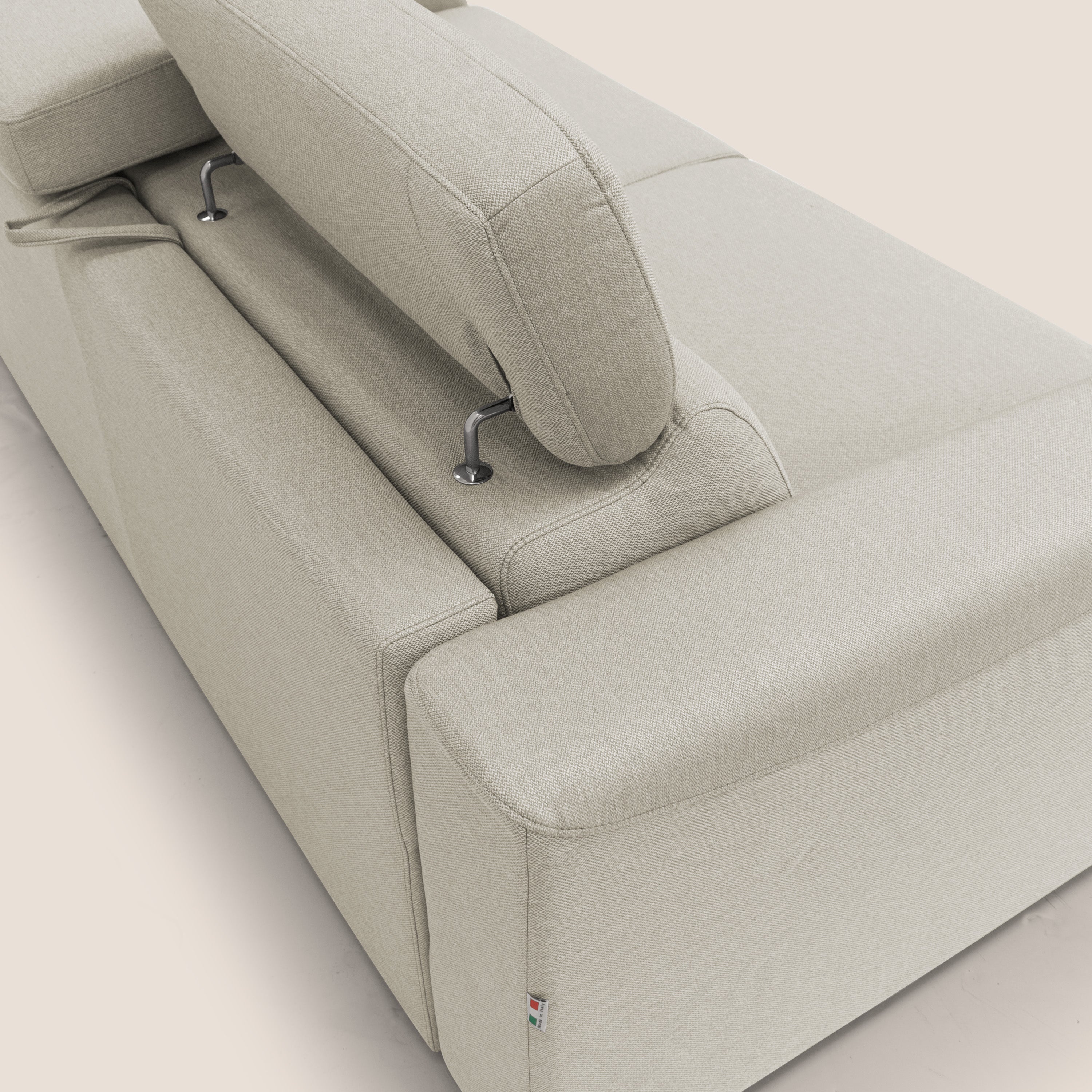 Poseidon canapé lit convertible + RELAX électrique en tissu imperméable détachable T05 crème