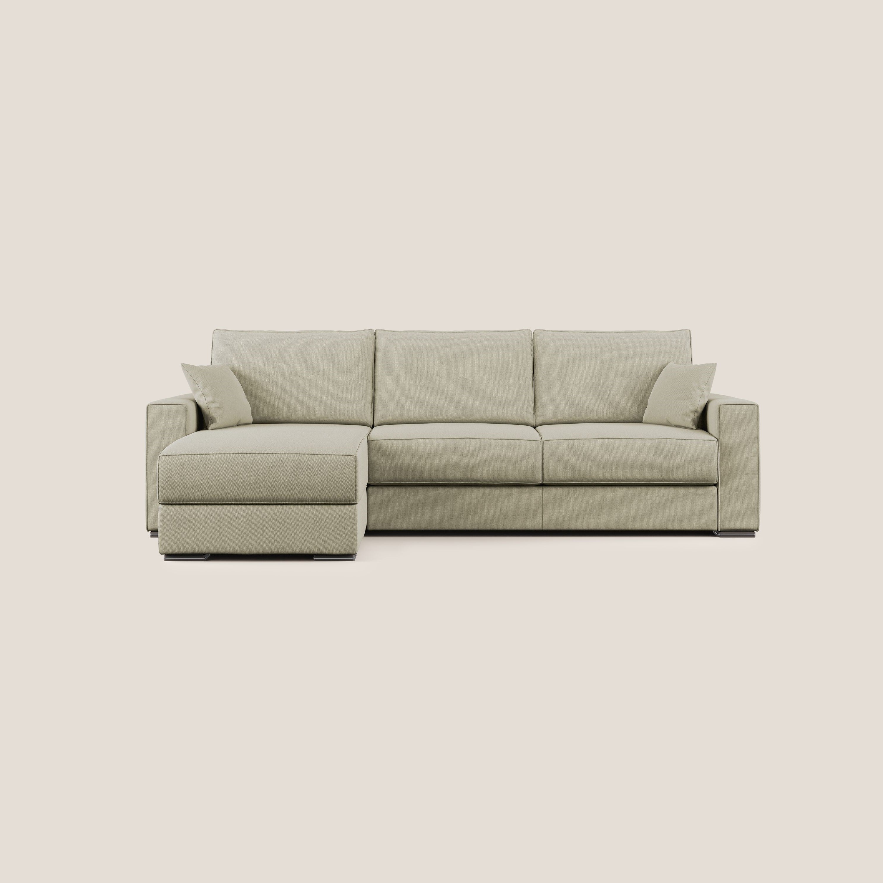 Dream Divano letto angolare in tessuto smacchiabile T05 panna - divani.store