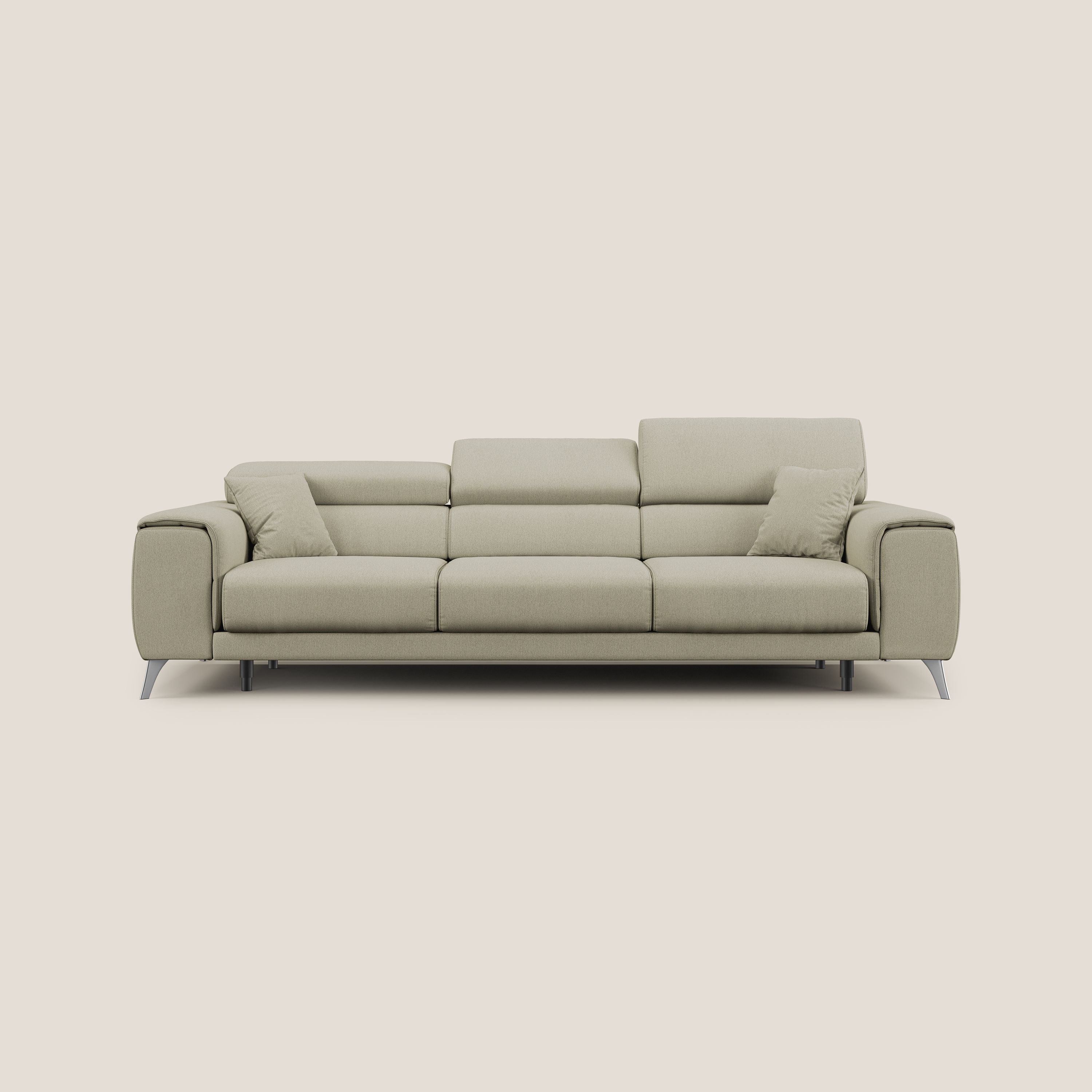 Fusion divano con 3 sedute allungabili in tessuto smacchiabile T05 panna - divani.store