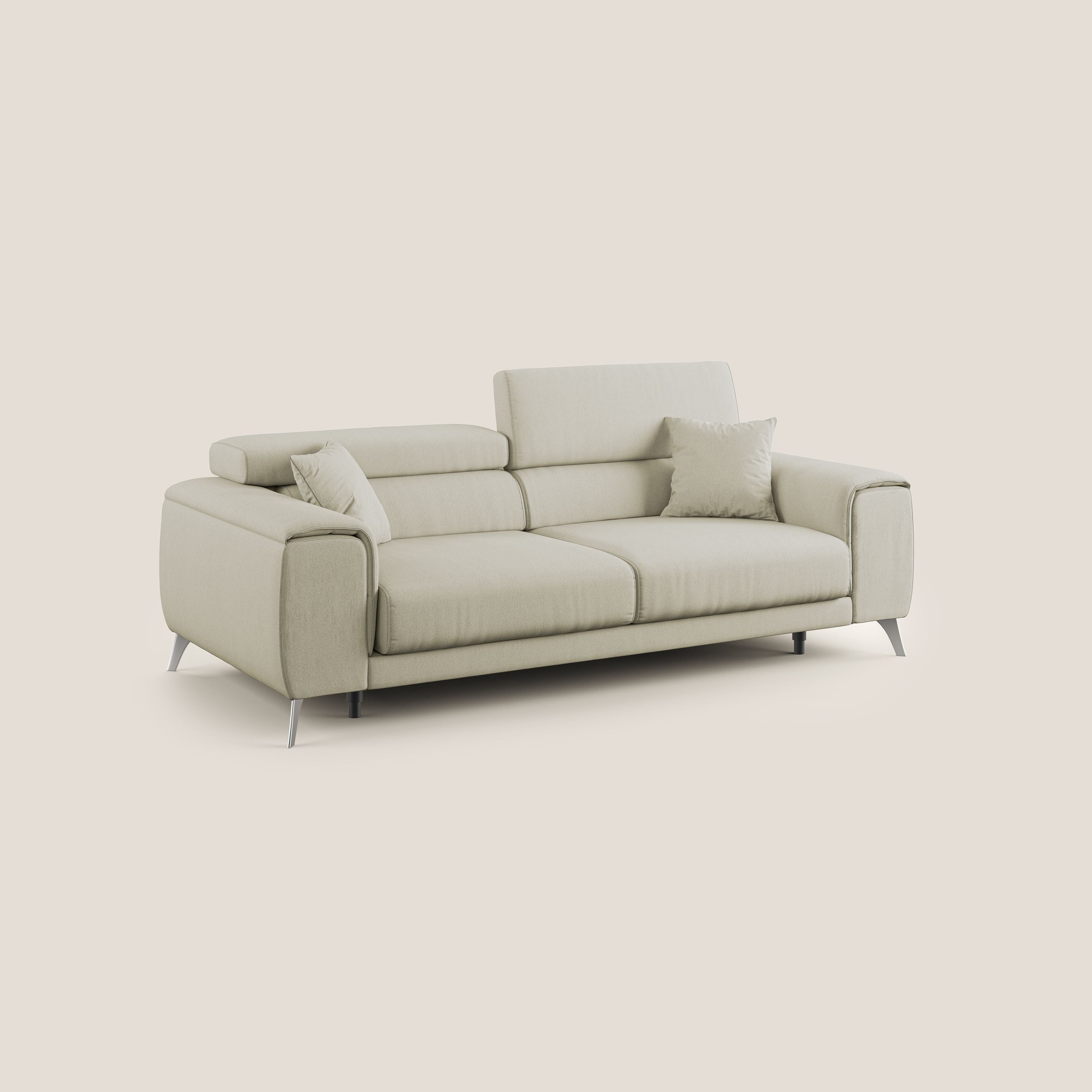 Fusion divano con sedute allungabili in tessuto smacchiabile T05 panna - divani.store