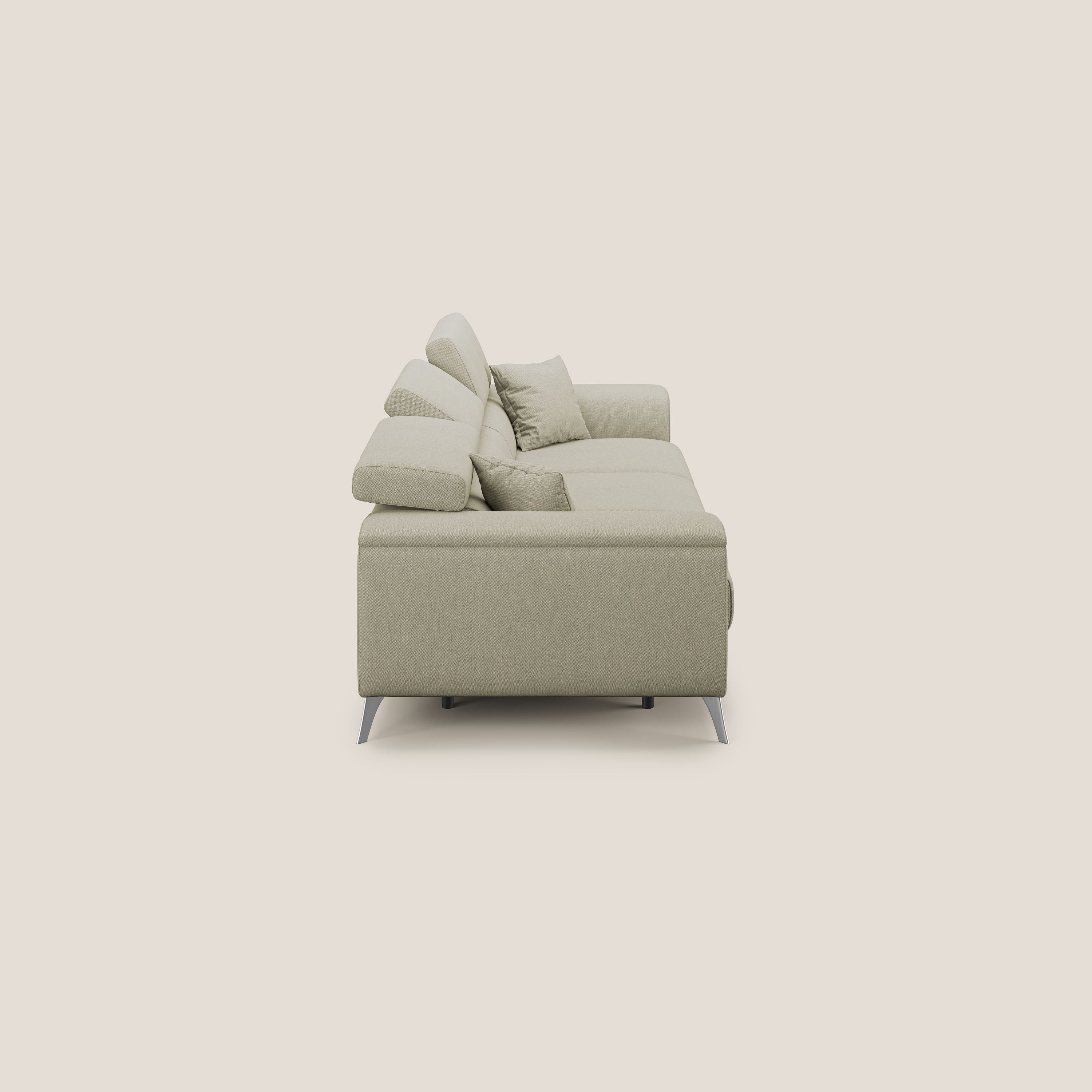 Fusion divano con 3 sedute allungabili in tessuto smacchiabile T05 panna - divani.store