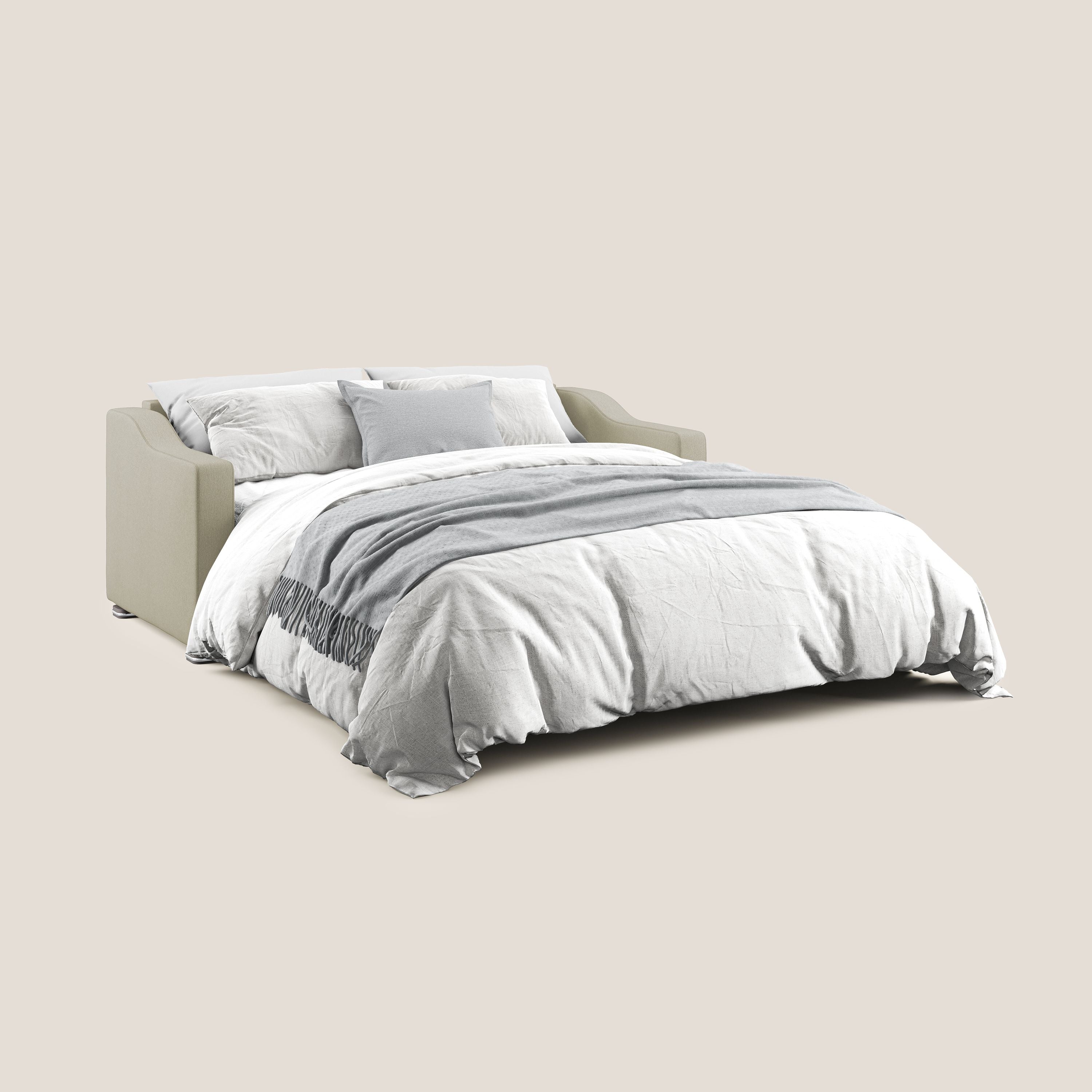 Amber divano letto matrimoniale in tessuto smacchiabile T05 panna - divani.store