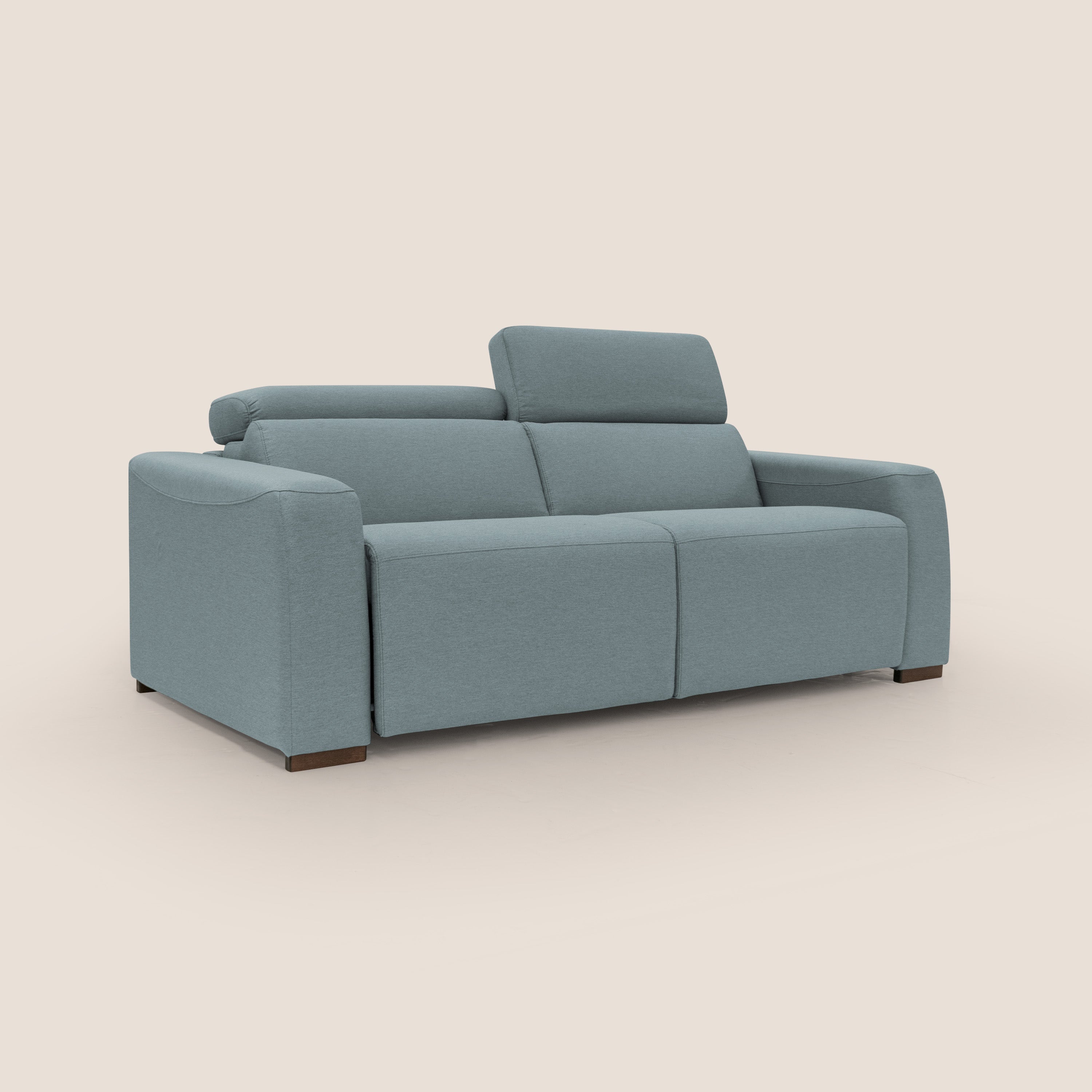 Poseidon divano letto + relax elettrico in tessuto smacchiabile impermeabile T05 carta da zucchero - divani.store