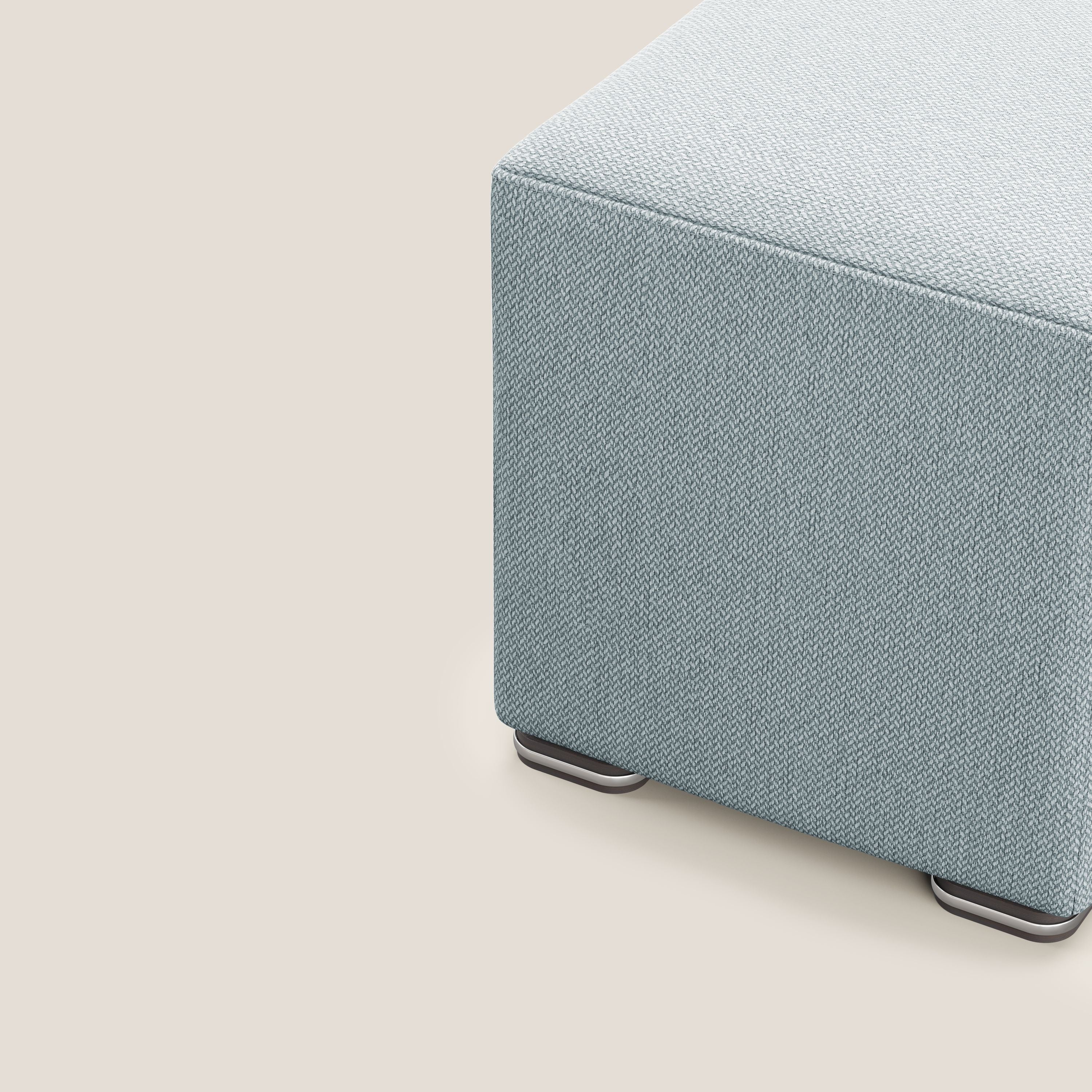 Cube pouf in tessuto morbido smacchiabile T05 carta da zucchero - divani.store