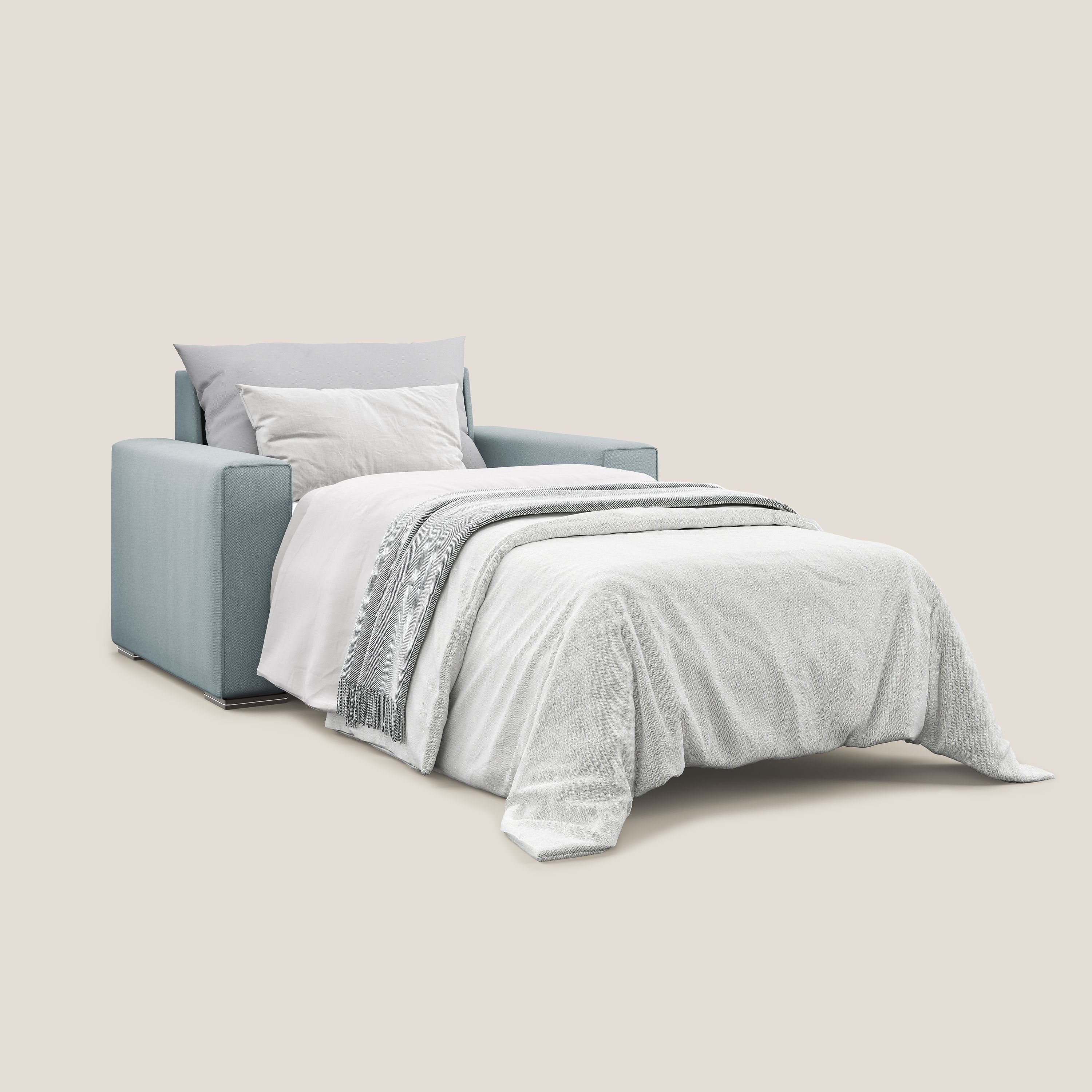 Dream poltrona letto in tessuto smacchiabile T05 carta da zucchero - divani.store