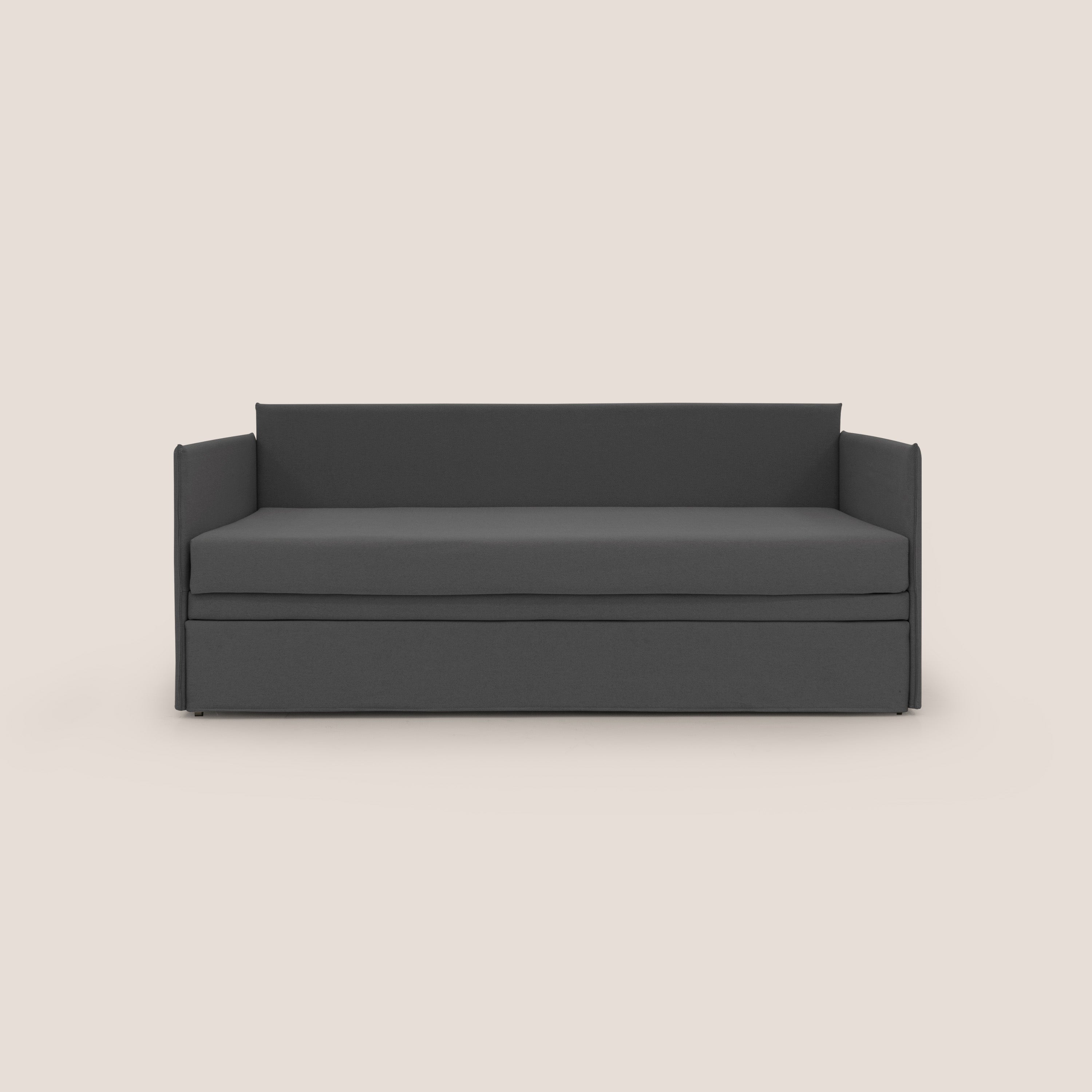Brenta Divano duplex con doppio letto in tessuto simil cotone impermeabile T13 antracite - divani.store