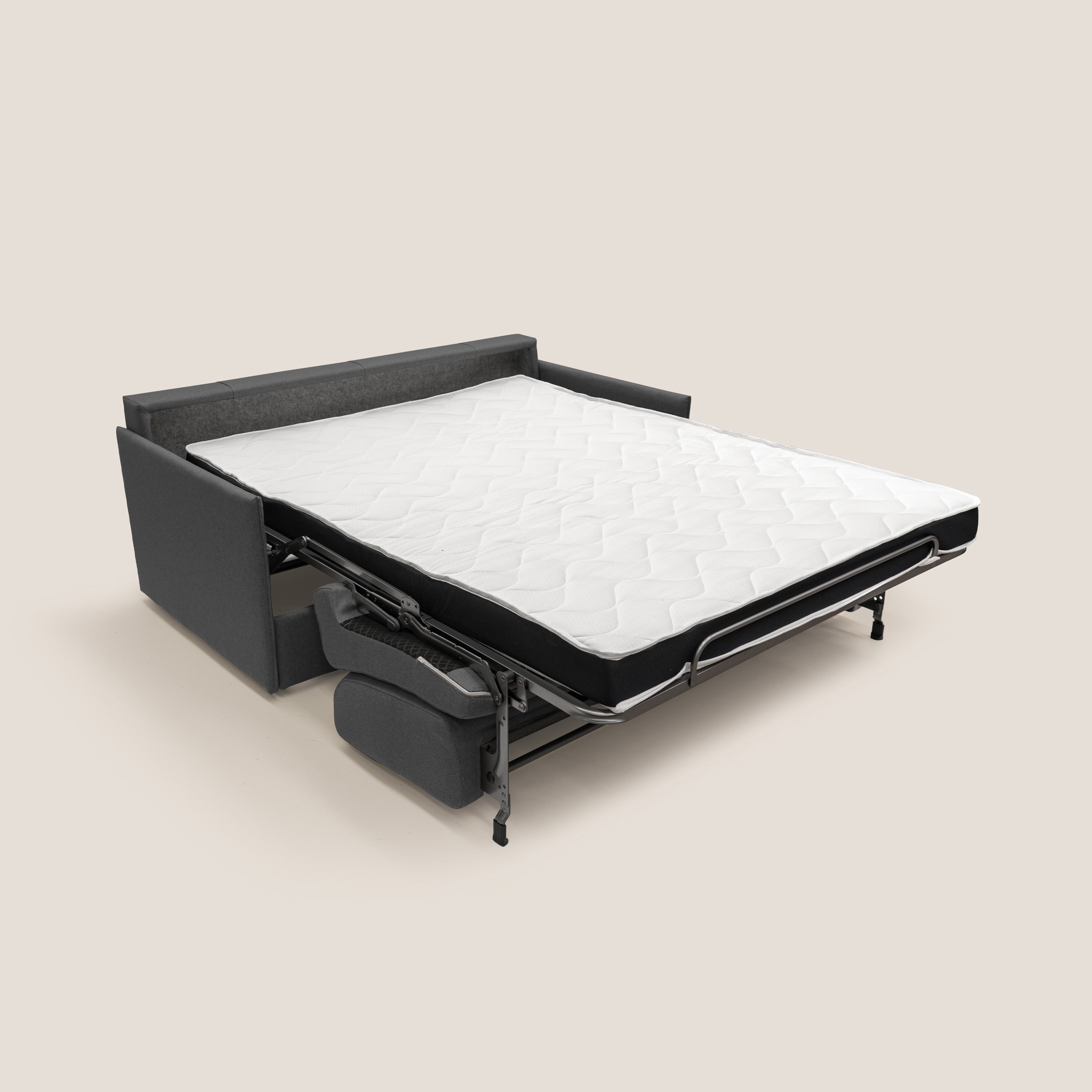 Evans Divano letto matrimoniale in tessuto impermeabile T13 antracite - divani.store