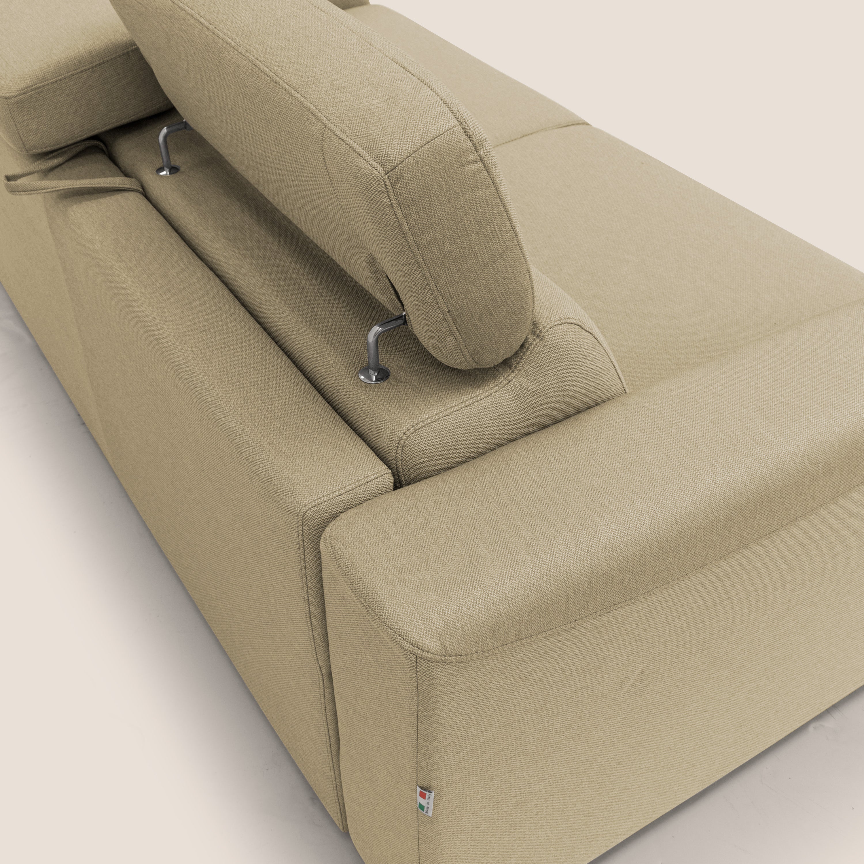 Poseidon canapé lit convertible + RELAX électrique en tissu imperméable détachable T05 chameau
