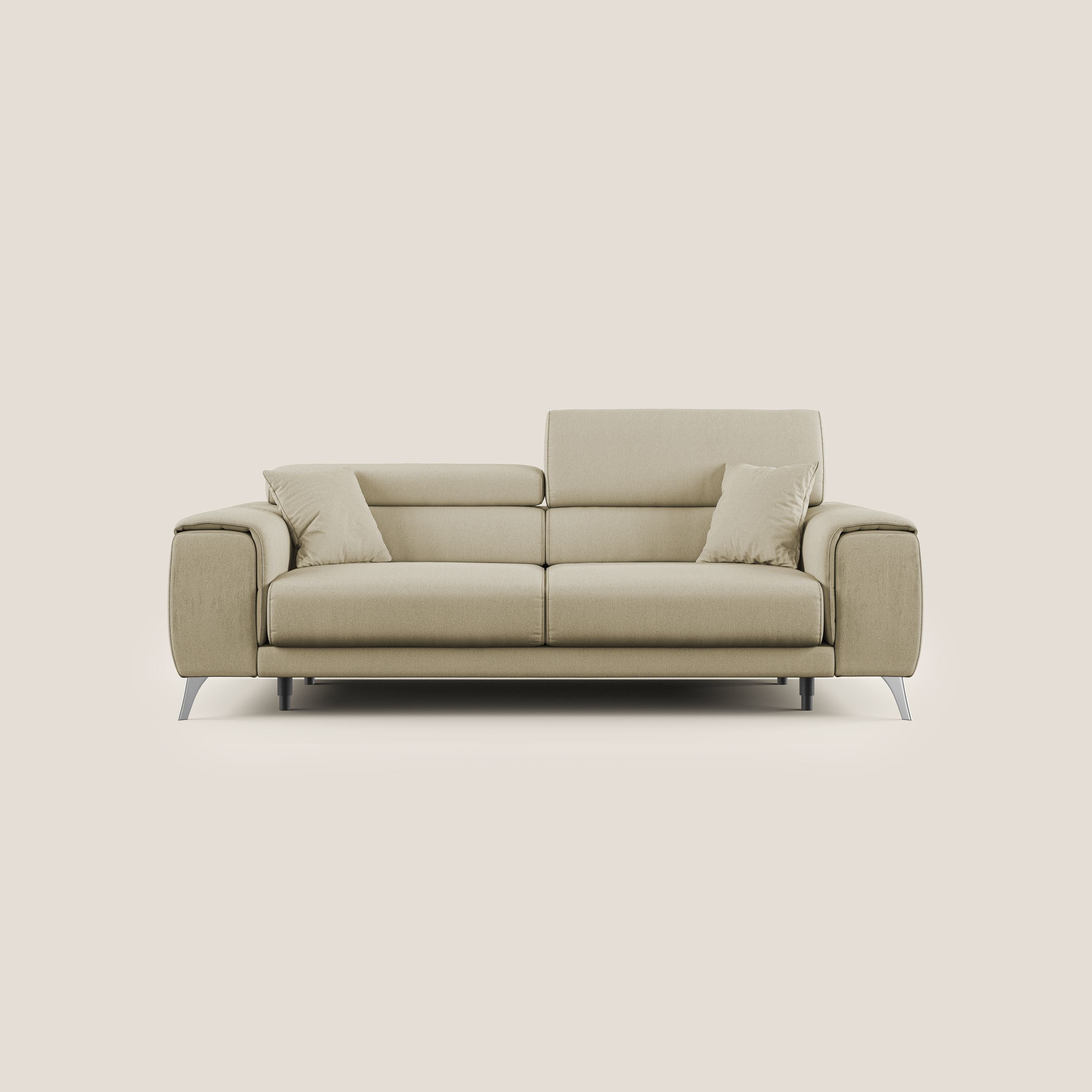Fusion divano con sedute allungabili in tessuto smacchiabile T05 cammello - divani.store