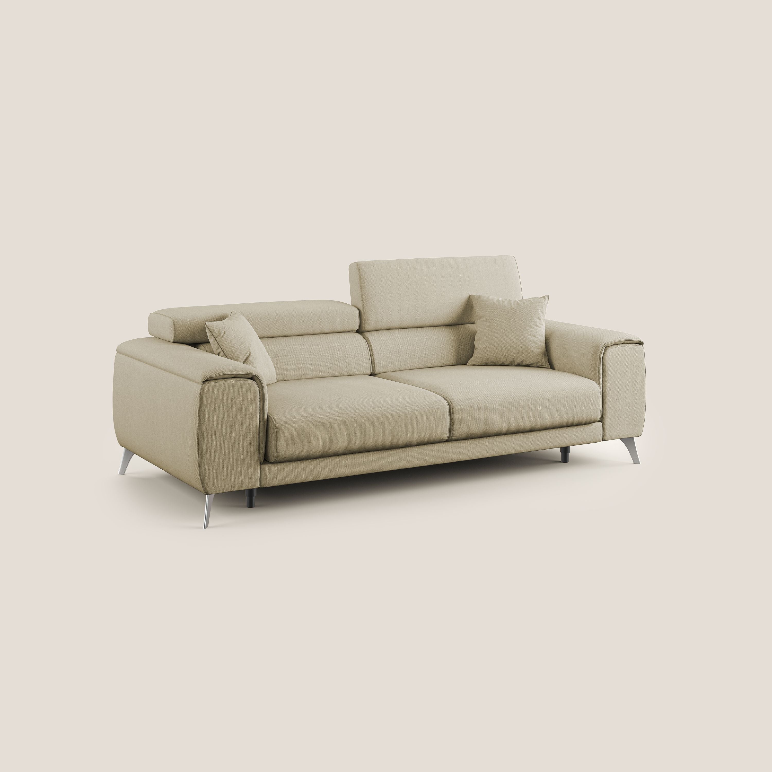 Fusion divano con sedute allungabili in tessuto smacchiabile T05 cammello - divani.store