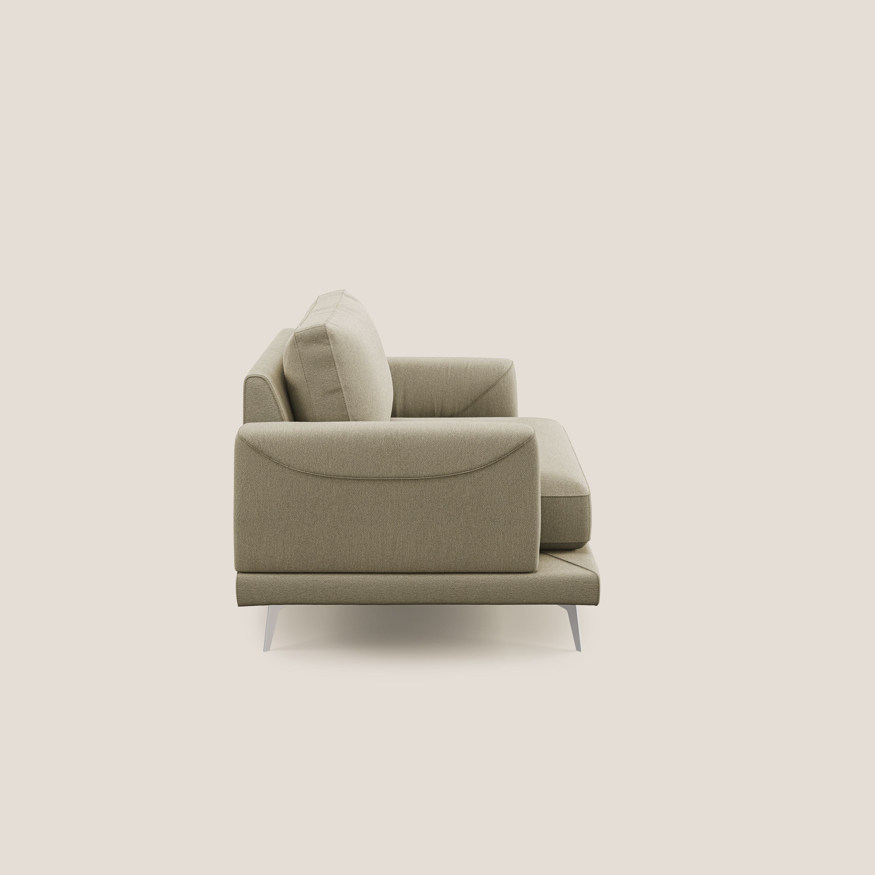 Dorian poltrona moderna in tessuto smacchiabile T05 cammello - divani.store